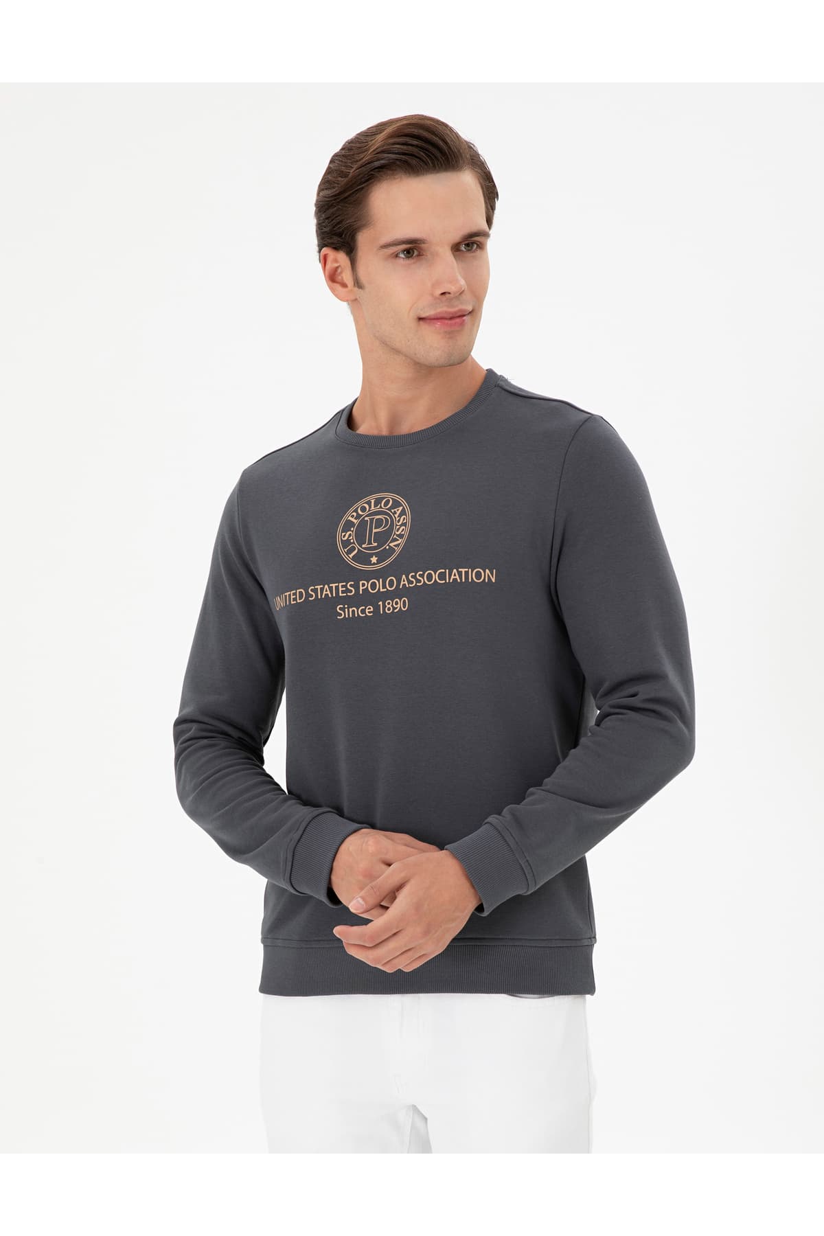سوئیشرت مردانه U.S. Polo Assn. فیت معمولی یقه گرد آنتراسیت مدل 50293424-VR006 سوئیشرت مردانه U.S. Polo Assn. فیت معمولی یقه گرد آنتراسیت مدل 50293424-VR006