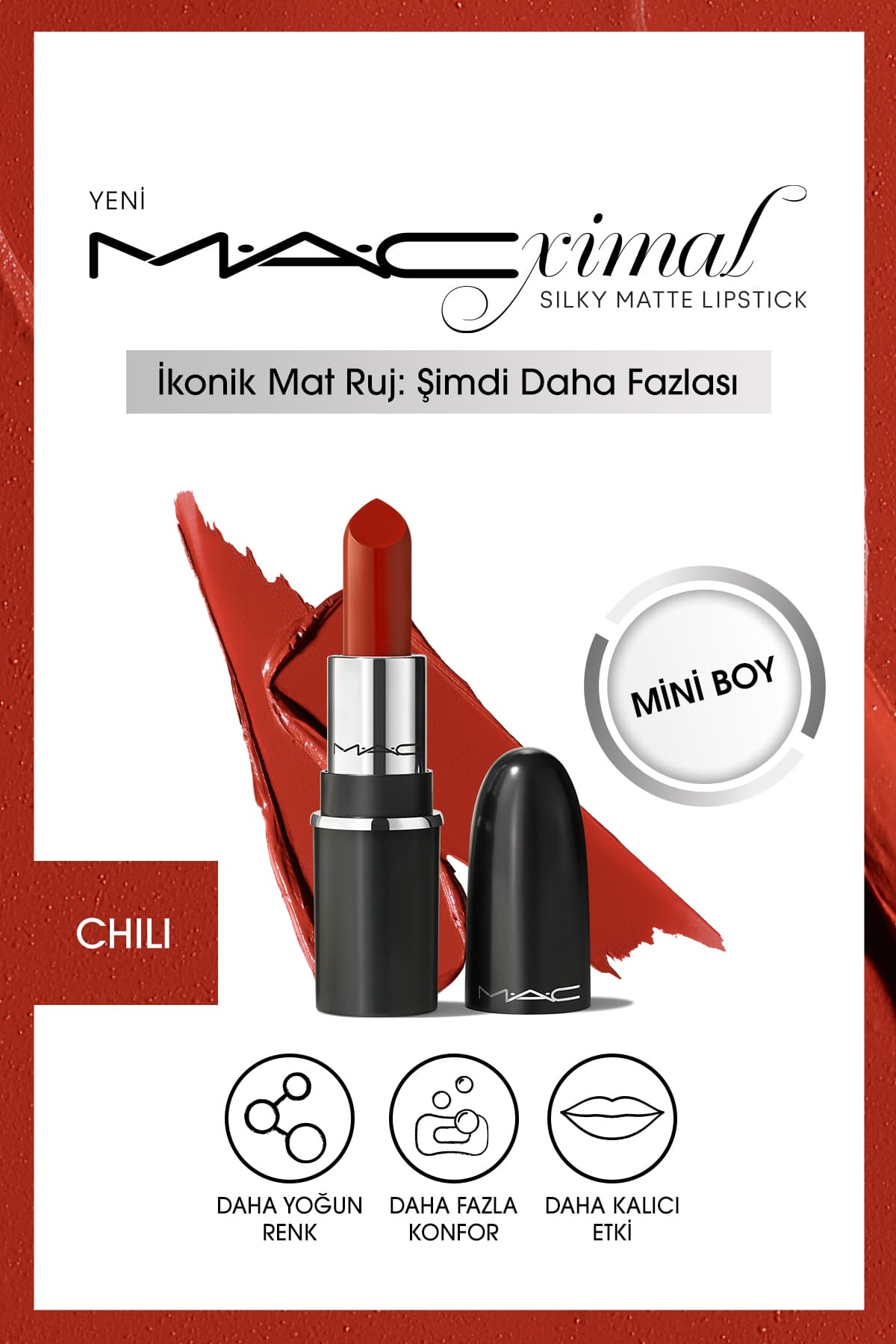 رژ لب Mac مت ابریشمی MACximal Mini فلفلی 1.8g رژ لب Mac مت ابریشمی MACximal Mini فلفلی 1.8g