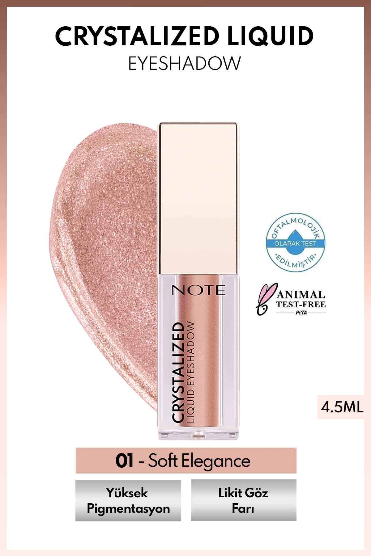 سایه چشم مایع متالیک Note Cosmetics Crystalized رنگ 01 Soft Elegance سایه چشم مایع متالیک Note Cosmetics Crystalized رنگ 01 Soft Elegance