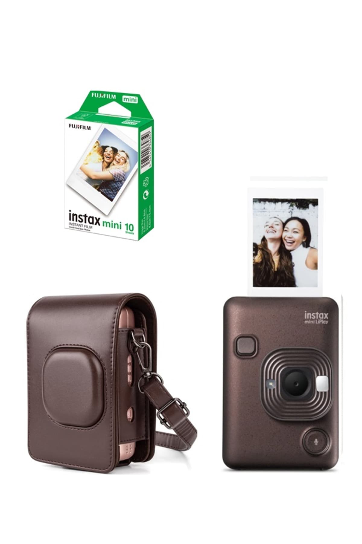 دوربین عکاسی Fujifilm Instax Mini LiPlay Hybrid برنزی تیره همراه با ۱۰ فیلم دوربین عکاسی Fujifilm Instax Mini LiPlay Hybrid برنزی تیره همراه با ۱۰ فیلم