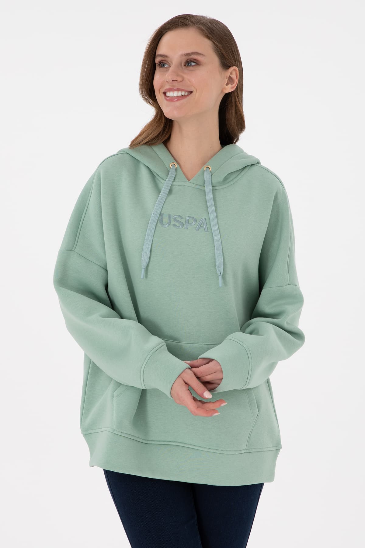 سوئیشرت زنانه U.S. Polo Assn. کلاهدار سبز آبی مدل 50292370-VR048 سوئیشرت زنانه U.S. Polo Assn. کلاهدار سبز آبی مدل 50292370-VR048