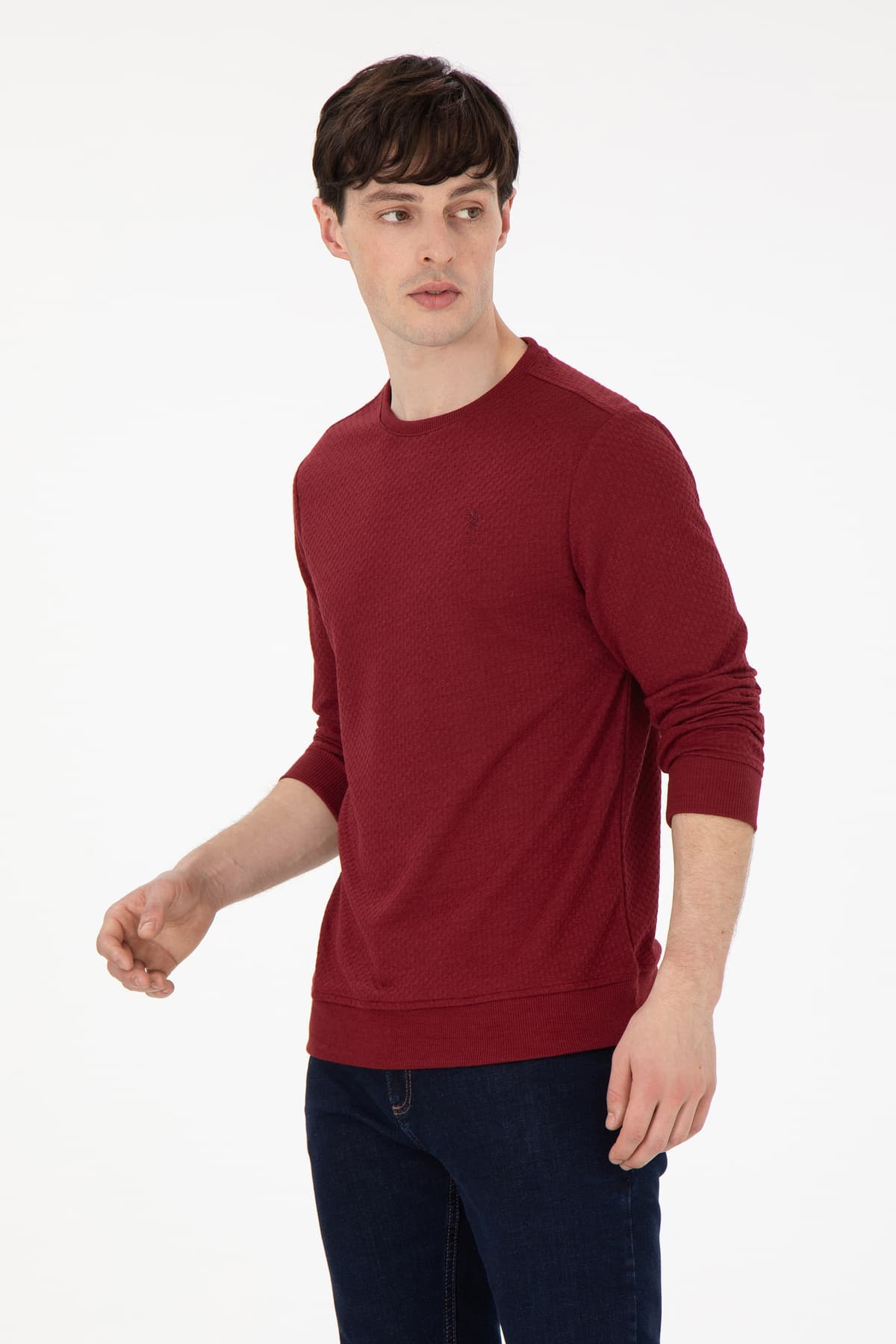 سوئیشرت مردانه U.S. Polo Assn. فیت معمولی یقه گرد بوردو مدل 50290063-VR014 سوئیشرت مردانه U.S. Polo Assn. فیت معمولی یقه گرد بوردو مدل 50290063-VR014