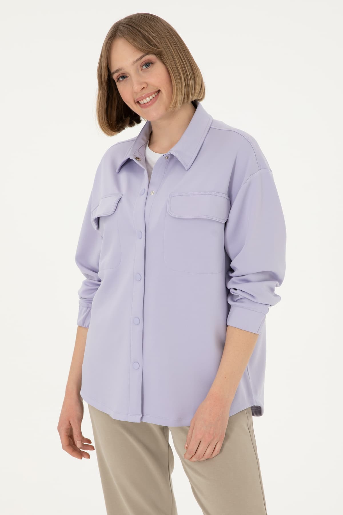 پیراهن زنانه U.S. Polo Assn. بافتی یاسی مدل 50292455-VR034 پیراهن زنانه U.S. Polo Assn. بافتی یاسی مدل 50292455-VR034