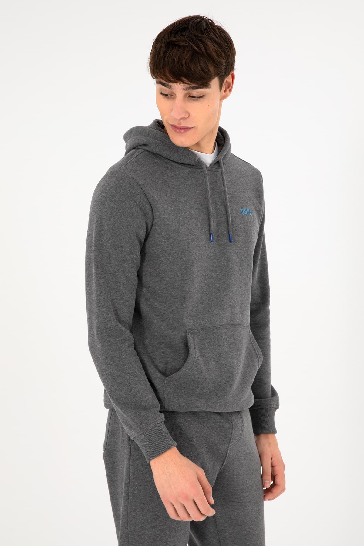 سویشرت کلاهدار مردانه U.S. Polo Assn. آنتراسیت ملانژ داخل کرکدار مدل 50295176-VR081 سویشرت کلاهدار مردانه U.S. Polo Assn. آنتراسیت ملانژ داخل کرکدار مدل 50295176-VR081