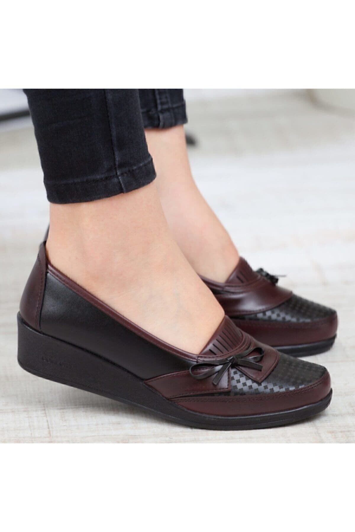 کفش زنانه KAOF SHOES زرشکی کلاسیک ارتوپدی بابت مدل Anne کفش زنانه KAOF SHOES زرشکی کلاسیک ارتوپدی بابت مدل Anne