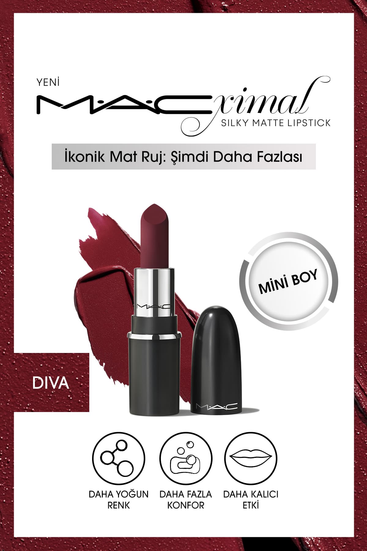 رژ لب MAC مینی MACximal مات ابریشمی Diva 1.8g رژ لب MAC مینی MACximal مات ابریشمی Diva 1.8g