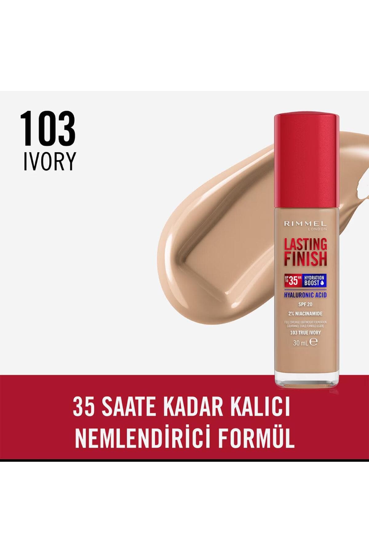 فوندیشن Rimmel Lasting Finish عاجی واقعی مدل 103 فوندیشن Rimmel Lasting Finish عاجی واقعی مدل 103