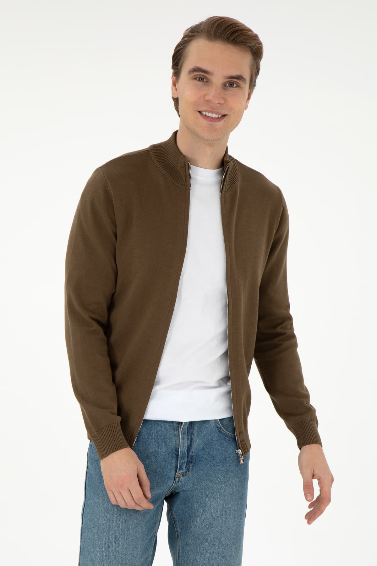 کاردیگان بافت مردانه U.S. Polo Assn. خاکی بیسیک مدل 50298268-VR027 کاردیگان بافت مردانه U.S. Polo Assn. خاکی بیسیک مدل 50298268-VR027