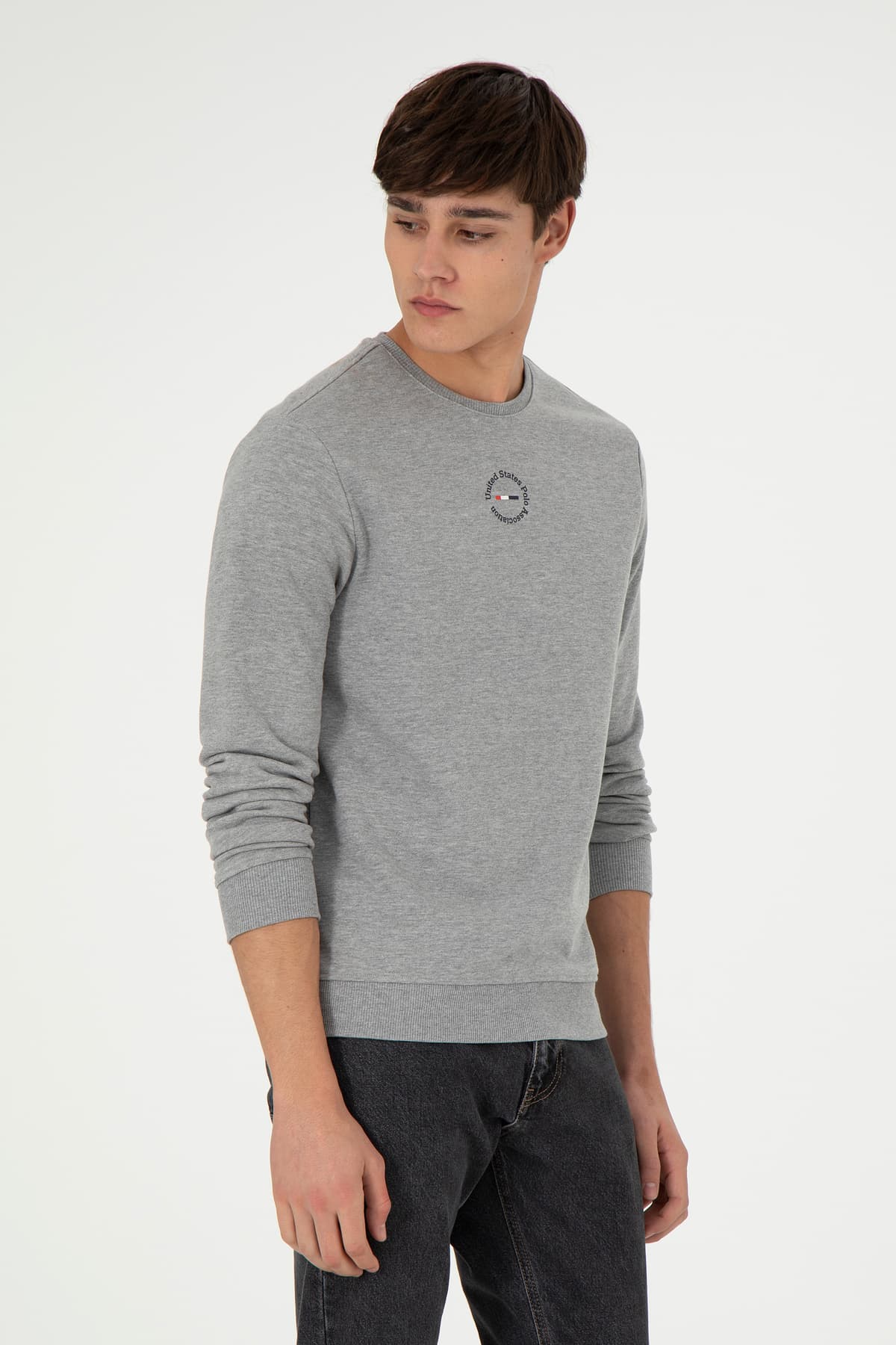 سوئیشرت مردانه U.S. Polo Assn. فیت معمولی یقه گرد خاکستری ملانژ مدل 50293436-VR086 سوئیشرت مردانه U.S. Polo Assn. فیت معمولی یقه گرد خاکستری ملانژ مدل 50293436-VR086
