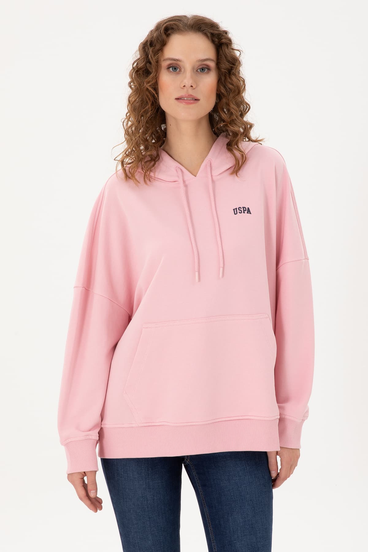 سویشرت زنانه U.S. Polo Assn. کلاهدار بیسیک صورتی پودری مدل 50297324-VR042 سویشرت زنانه U.S. Polo Assn. کلاهدار بیسیک صورتی پودری مدل 50297324-VR042