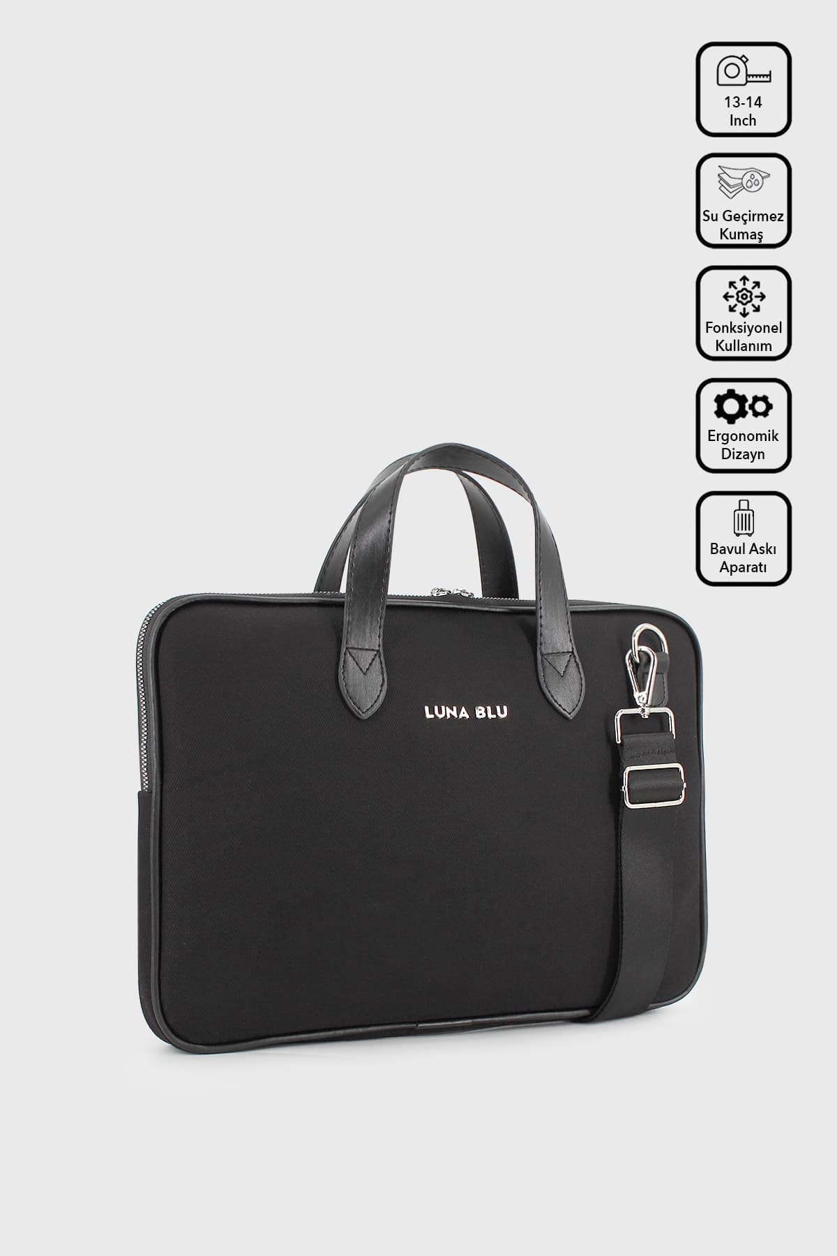 کیف لپتاپ Macbook Air-Pro سایز 13-14" LUNABLU با پارچه ضدآب کیف لپتاپ Macbook Air-Pro سایز 13-14" LUNABLU با پارچه ضدآب
