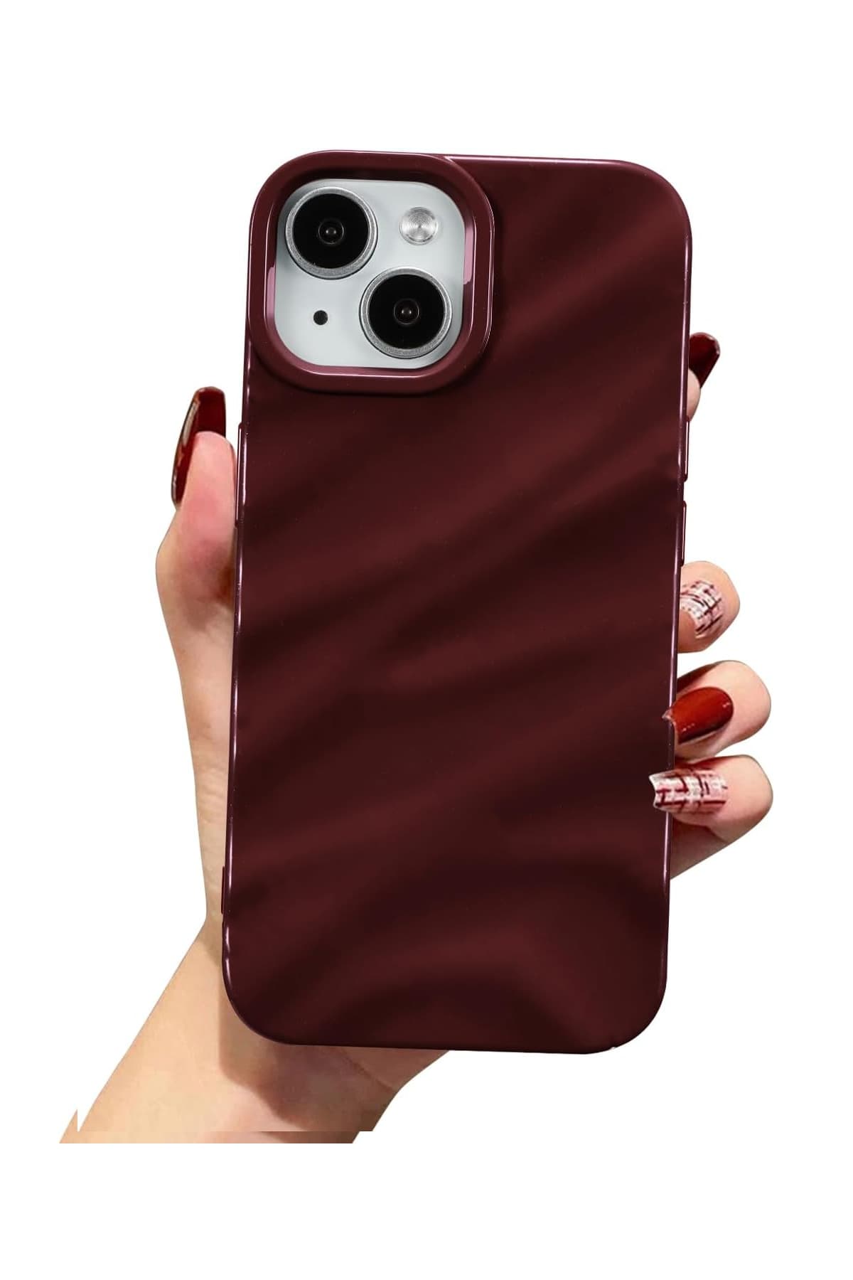 قاب KVK PRİVACY سازگار با iPhone 13-14-15، آبکاری الکترولیتی براق، نرم و مقاوم در برابر ضربه زرشکی قاب KVK PRİVACY سازگار با iPhone 13-14-15، آبکاری الکترولیتی براق، نرم و مقاوم در برابر ضربه زرشکی