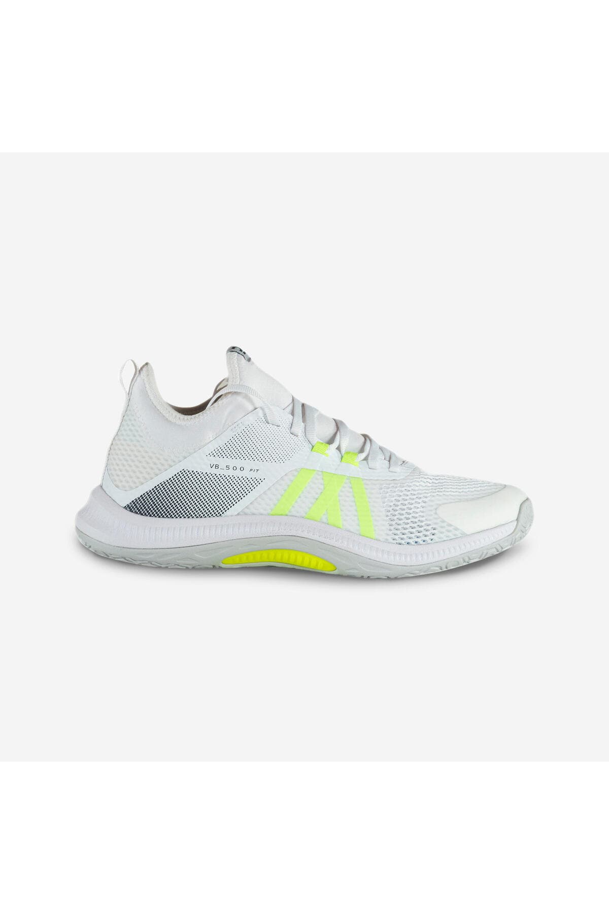 کفش والیبال مردانه Decathlon Allsix سفید/زرد Fit کفش والیبال مردانه Decathlon Allsix سفید/زرد Fit