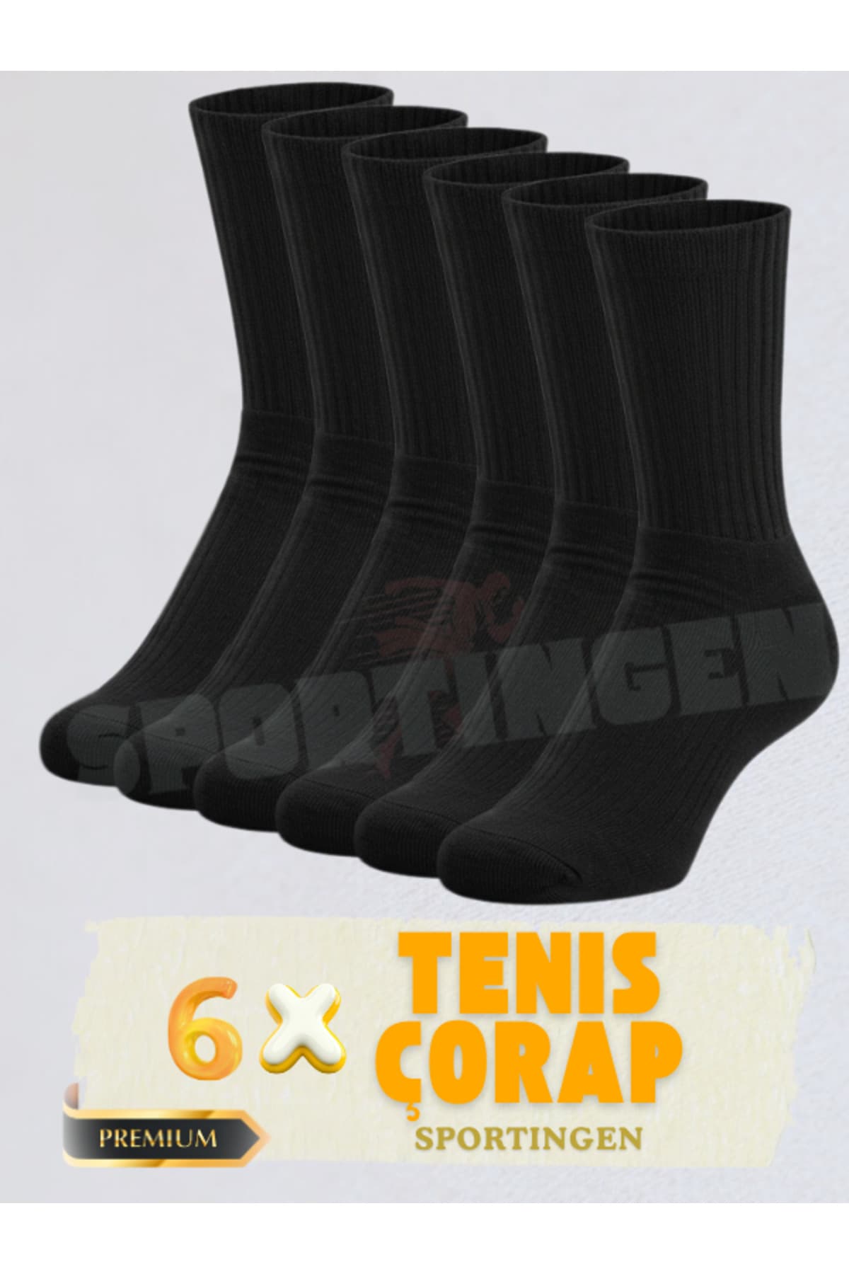جوراب تنیس یونیسکس Sportingen 6 جفتی فیتی سفید پنبهای سوکت جوراب تنیس یونیسکس Sportingen 6 جفتی فیتی سفید پنبهای سوکت