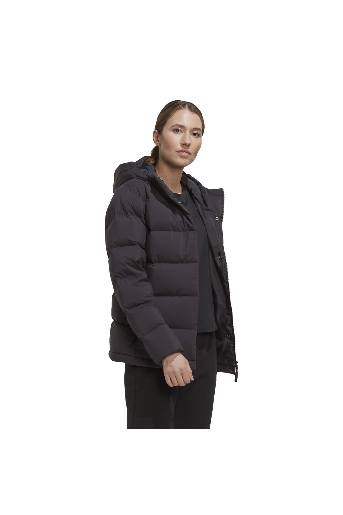 مانتو زنانه پرِ دار مشکی adidas مدل HN5641 مانتو زنانه پرِ دار مشکی adidas مدل HN5641