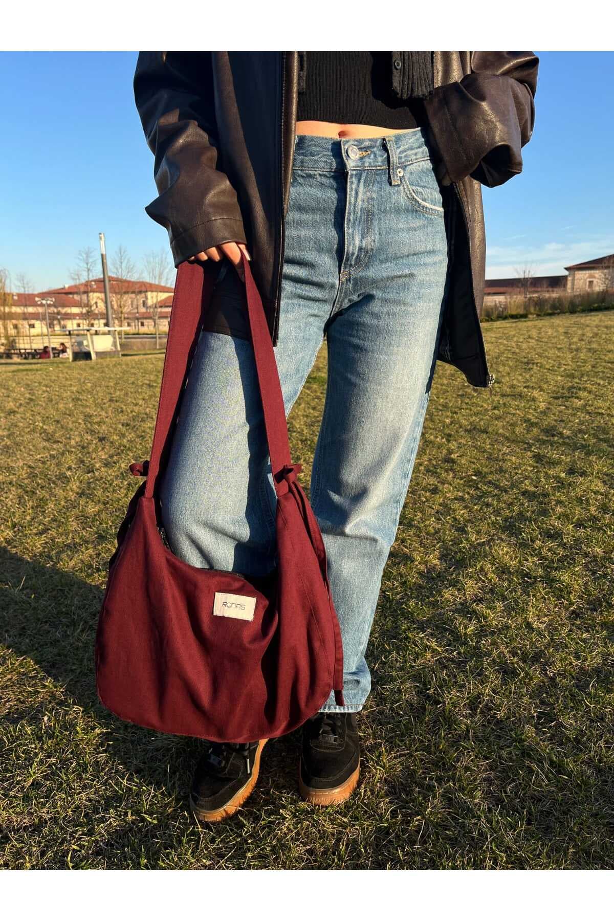 کیف دستی زنانه RONASBAG پاپیونی شرابی آستردار با جیب داخلی و زیپدار مدل باگت کیف دستی زنانه RONASBAG پاپیونی شرابی آستردار با جیب داخلی و زیپدار مدل باگت