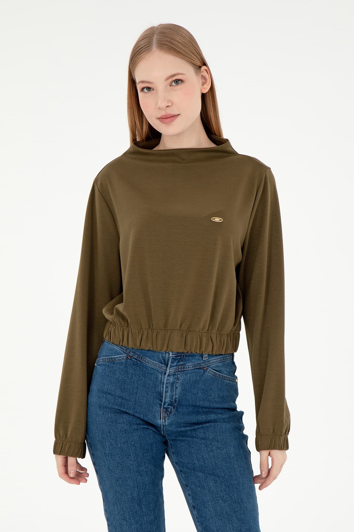 سوئیشرت زنانه U.S. Polo Assn. خاکی مدل 50298171-VR027 سوئیشرت زنانه U.S. Polo Assn. خاکی مدل 50298171-VR027