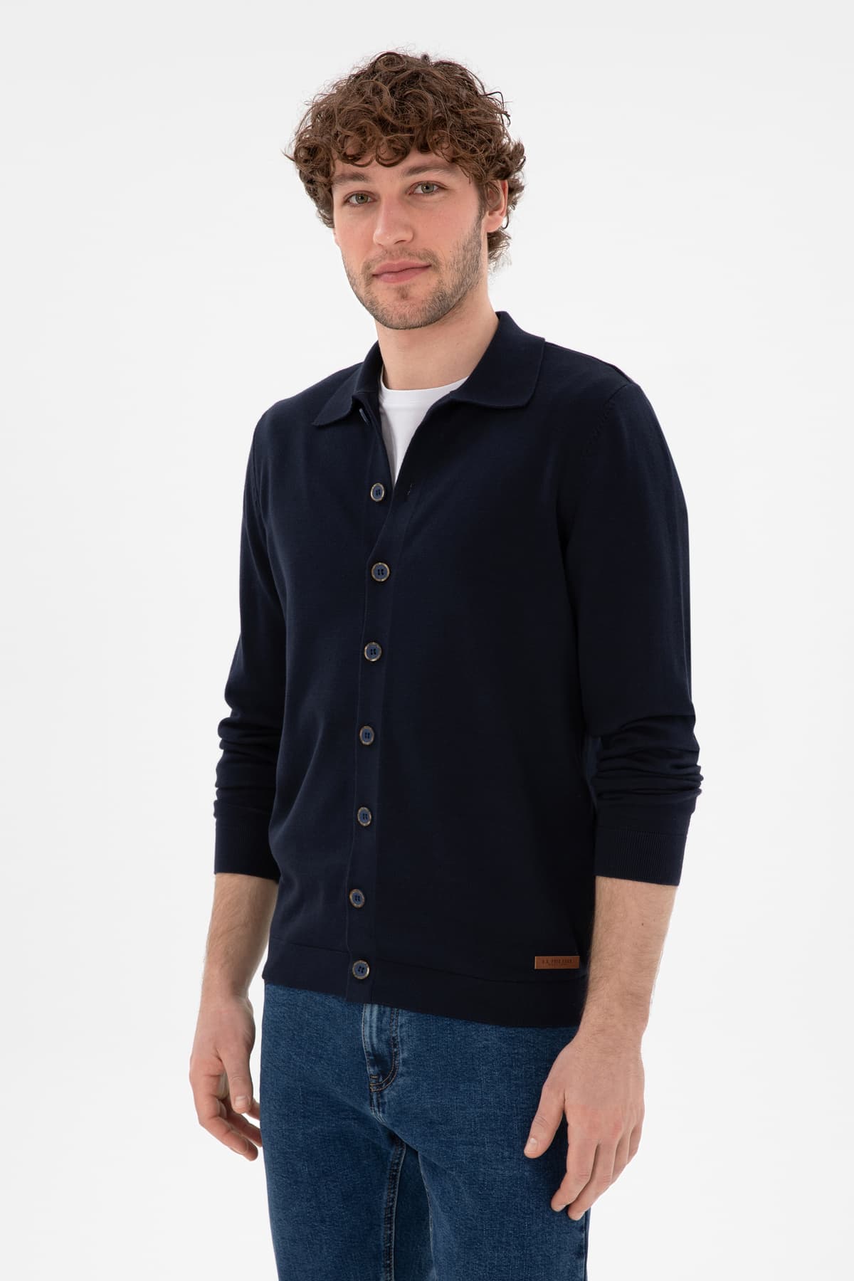 کاردیگان بافت مردانه U.S. Polo Assn. سرمهای ساده مدل 50298272-VR033 کاردیگان بافت مردانه U.S. Polo Assn. سرمهای ساده مدل 50298272-VR033