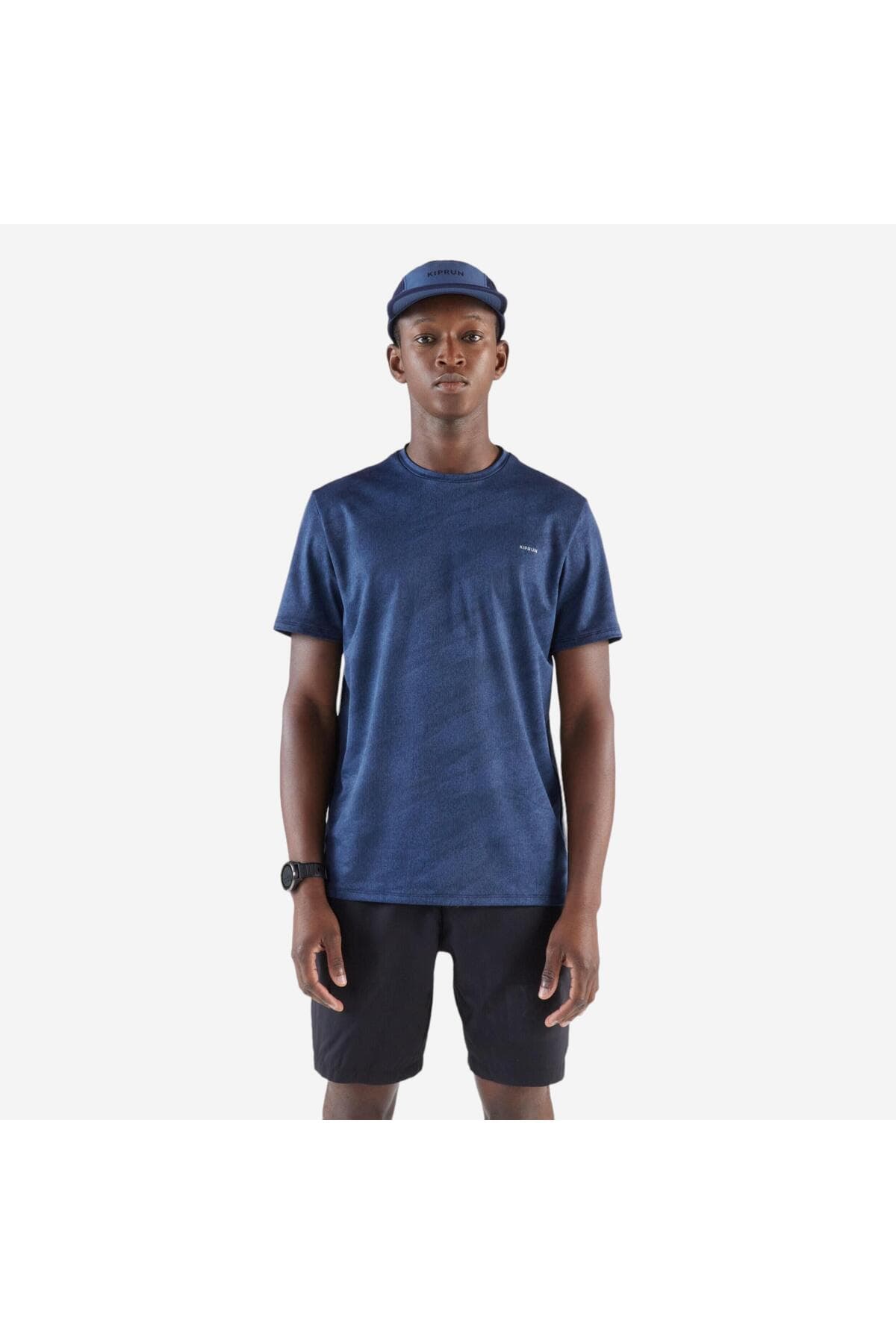 تیشرت دویدن مردانه Decathlon Kiprun آبی/مشکی مدل Run 500 تیشرت دویدن مردانه Decathlon Kiprun آبی/مشکی مدل Run 500