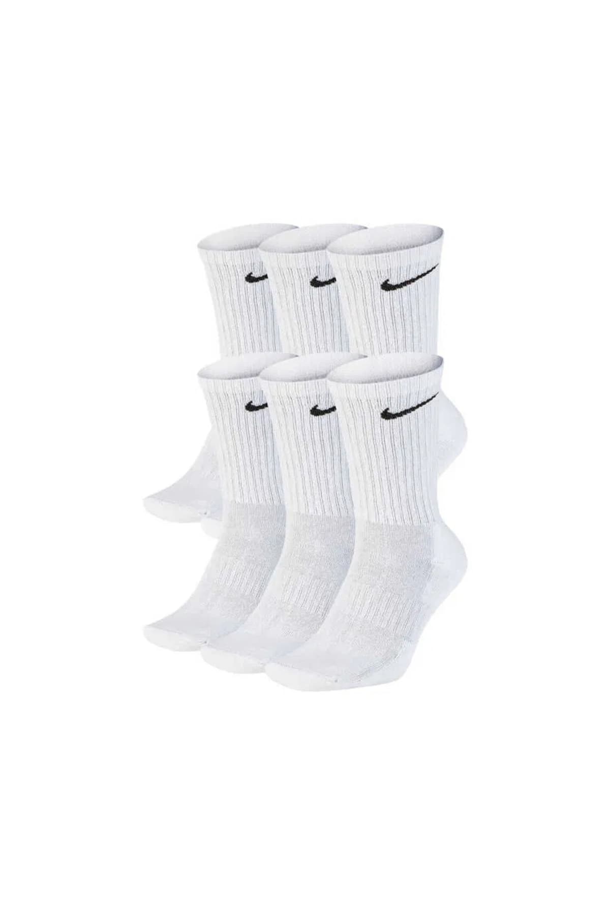 جوراب ورزشی مردانه Nike Everyday نخی X6 42-46 سفید مدل Sx7666-100 جوراب ورزشی مردانه Nike Everyday نخی X6 42-46 سفید مدل Sx7666-100