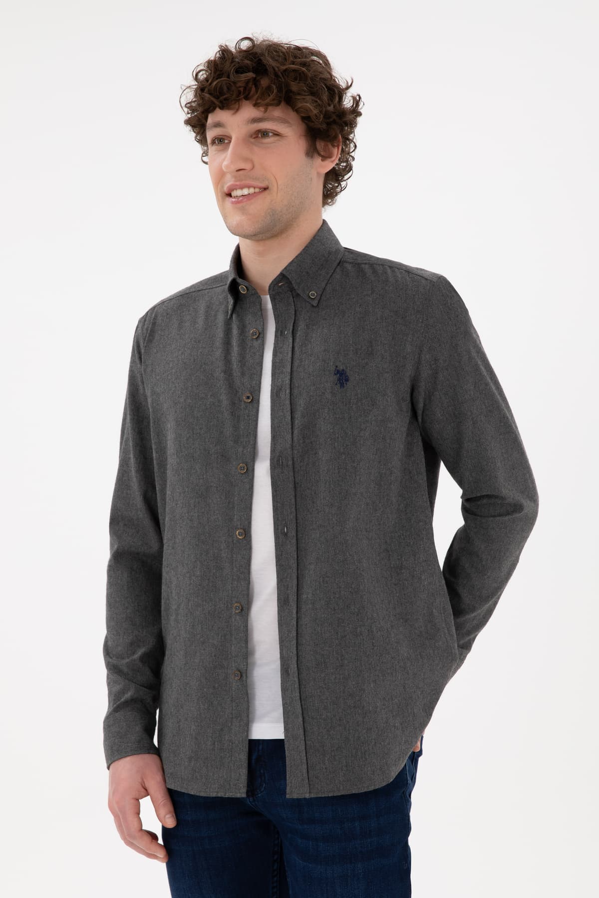 پیراهن مردانه آستینبلند قهوهای U.S. Polo Assn. مدل 50296757-VR029 پیراهن مردانه آستینبلند قهوهای U.S. Polo Assn. مدل 50296757-VR029