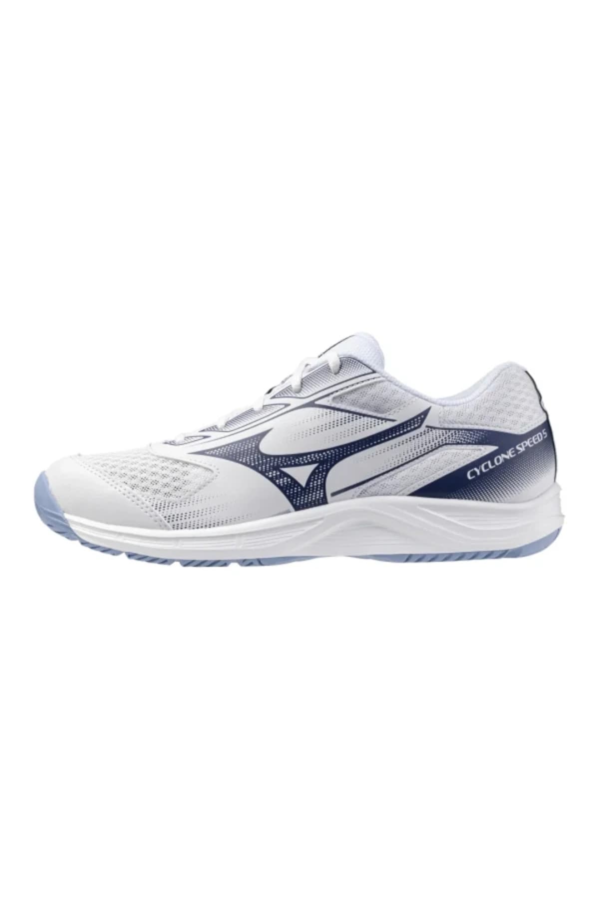 کفش والیبال مردانه Mizuno سفید مدل Cyclone Speed 5 کفش والیبال مردانه Mizuno سفید مدل Cyclone Speed 5