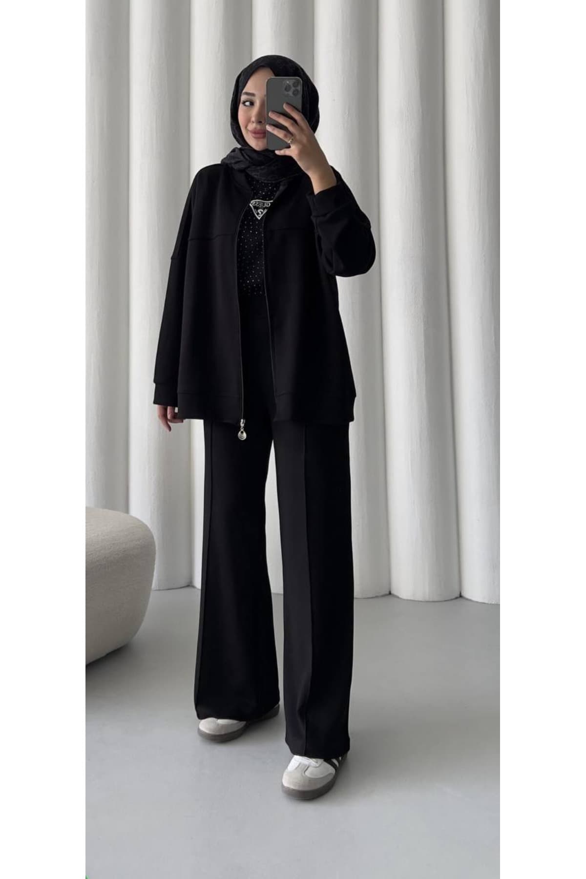 ست زنانه Butik اورسایز مشکی مودال ست زنانه Butik اورسایز مشکی مودال