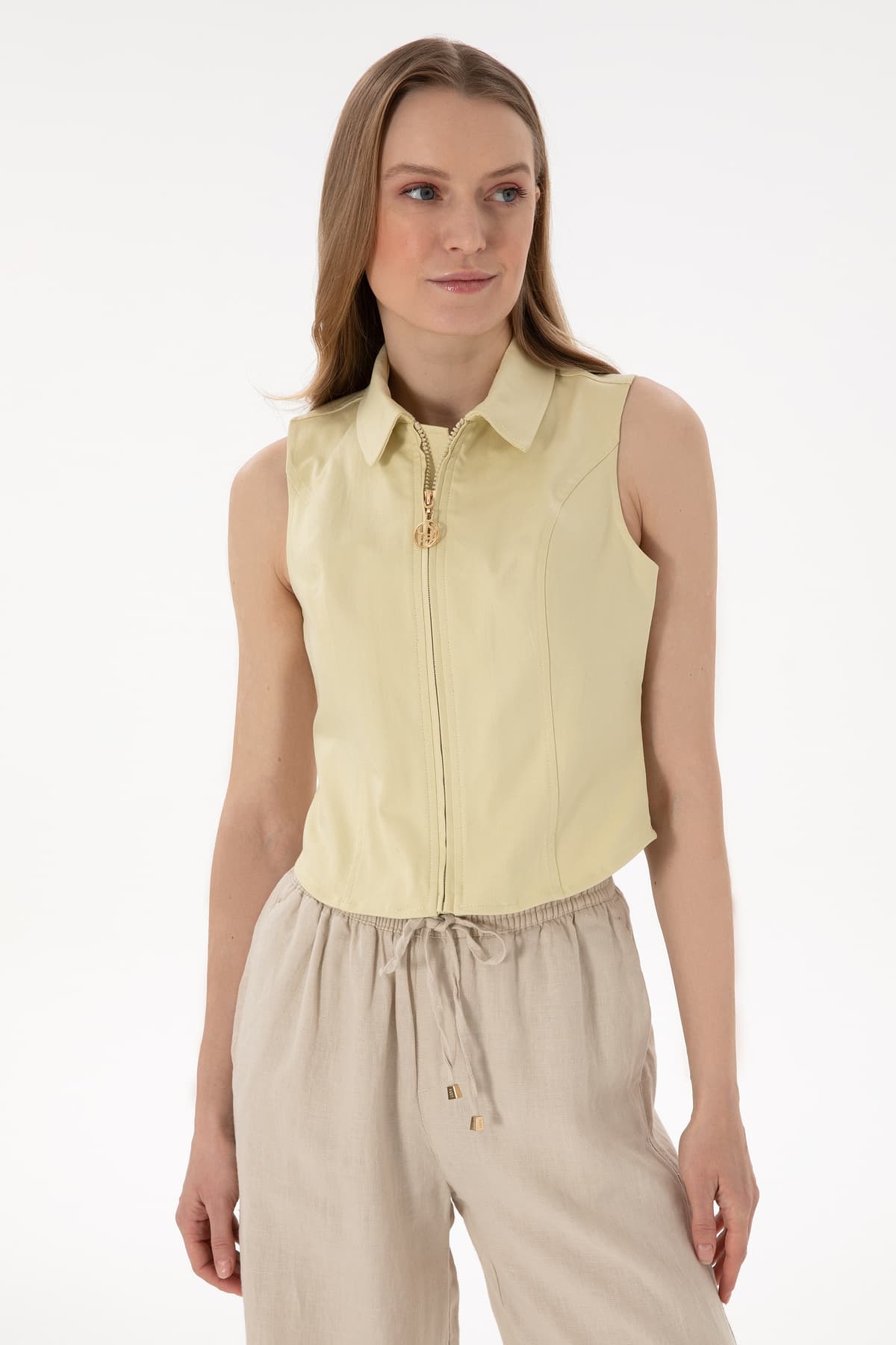 پیراهن زنانه U.S. Polo Assn. آستین کوتاه خاکی روشن مدل 50299510-VR183 پیراهن زنانه U.S. Polo Assn. آستین کوتاه خاکی روشن مدل 50299510-VR183