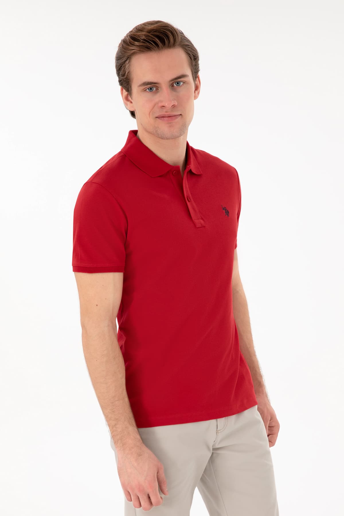 تیشرت مردانه U.S. Polo Assn. اسلیم فیت یقه پولو قرمز بیسیک مدل 50298041-VR171 تیشرت مردانه U.S. Polo Assn. اسلیم فیت یقه پولو قرمز بیسیک مدل 50298041-VR171