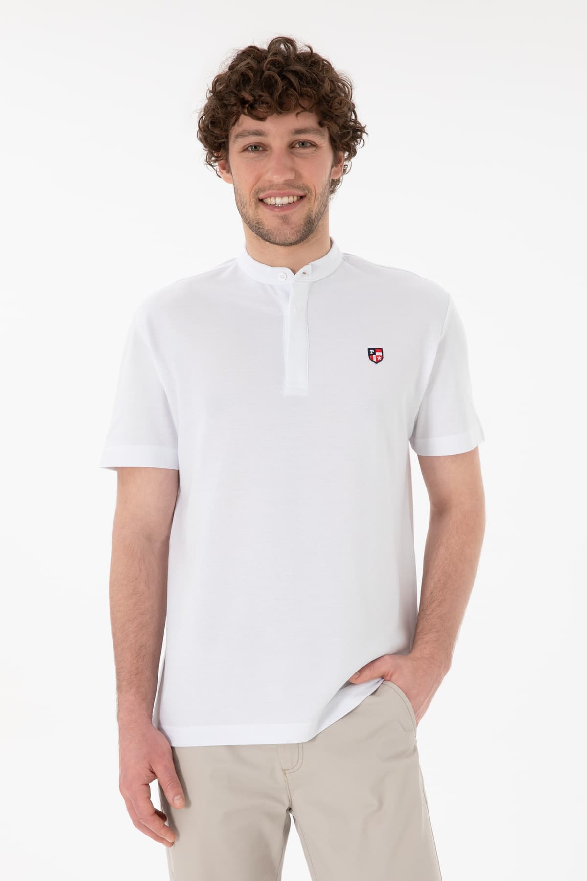 تیشرت مردانه U.S. Polo Assn. فیت معمولی یقه Hakim Yaka سفید بیسیک مدل 50305914-VR013 تیشرت مردانه U.S. Polo Assn. فیت معمولی یقه Hakim Yaka سفید بیسیک مدل 50305914-VR013