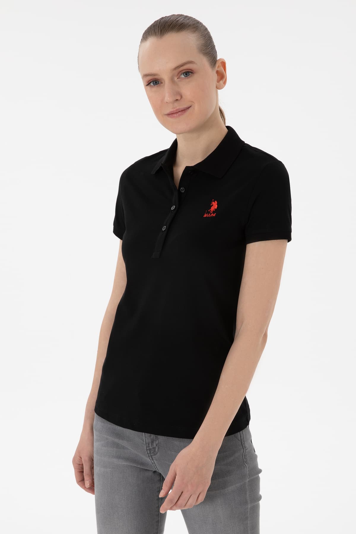 تیشرت زنانه U.S. Polo Assn. یقه پولو ساده سبز نعنایی مدل 50300896-VR090 تیشرت زنانه U.S. Polo Assn. یقه پولو ساده سبز نعنایی مدل 50300896-VR090