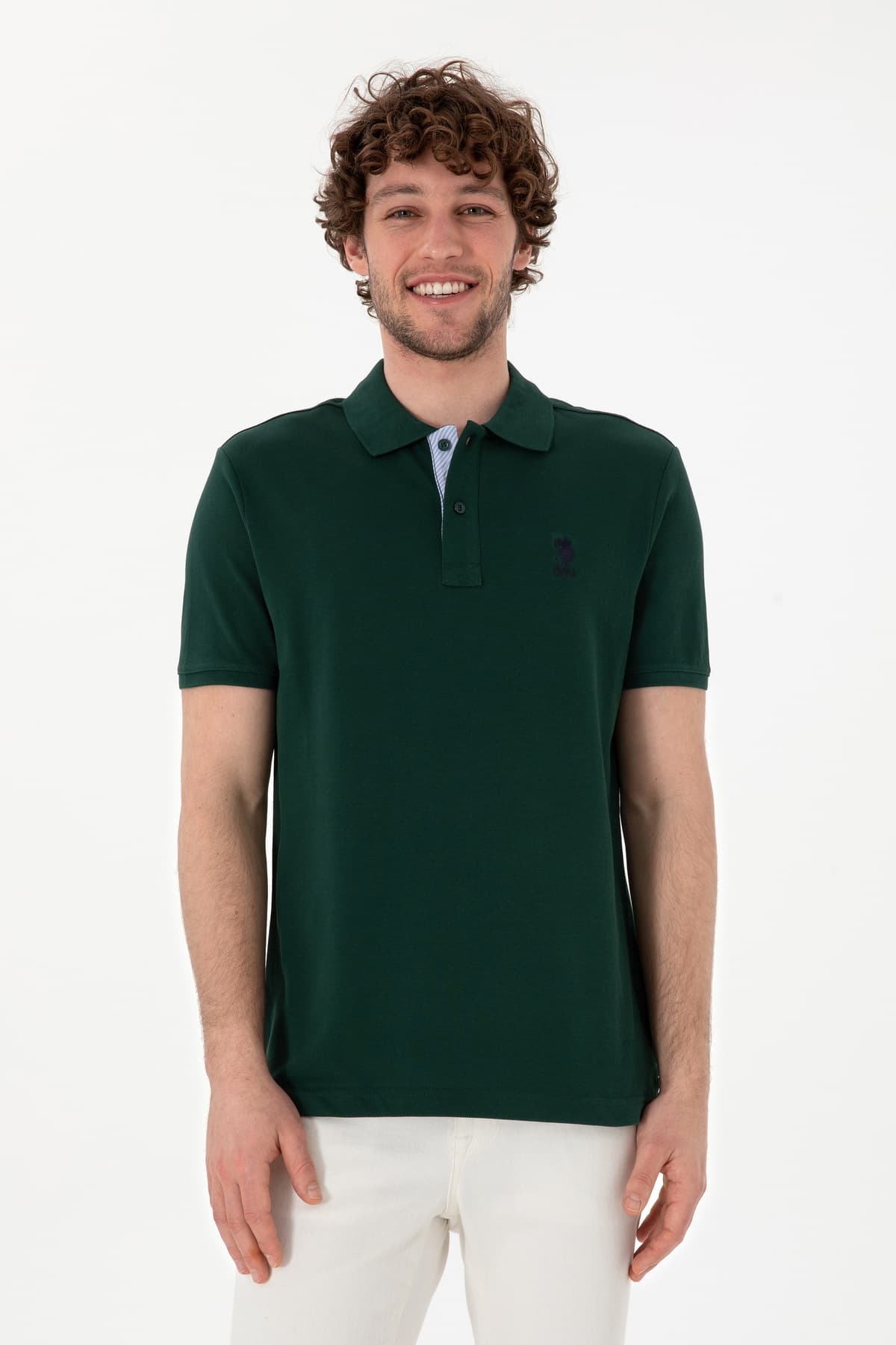تیشرت مردانه U.S. Polo Assn. فیت معمولی یقه پولو سبز تیره مدل 50298031-VR079 تیشرت مردانه U.S. Polo Assn. فیت معمولی یقه پولو سبز تیره مدل 50298031-VR079