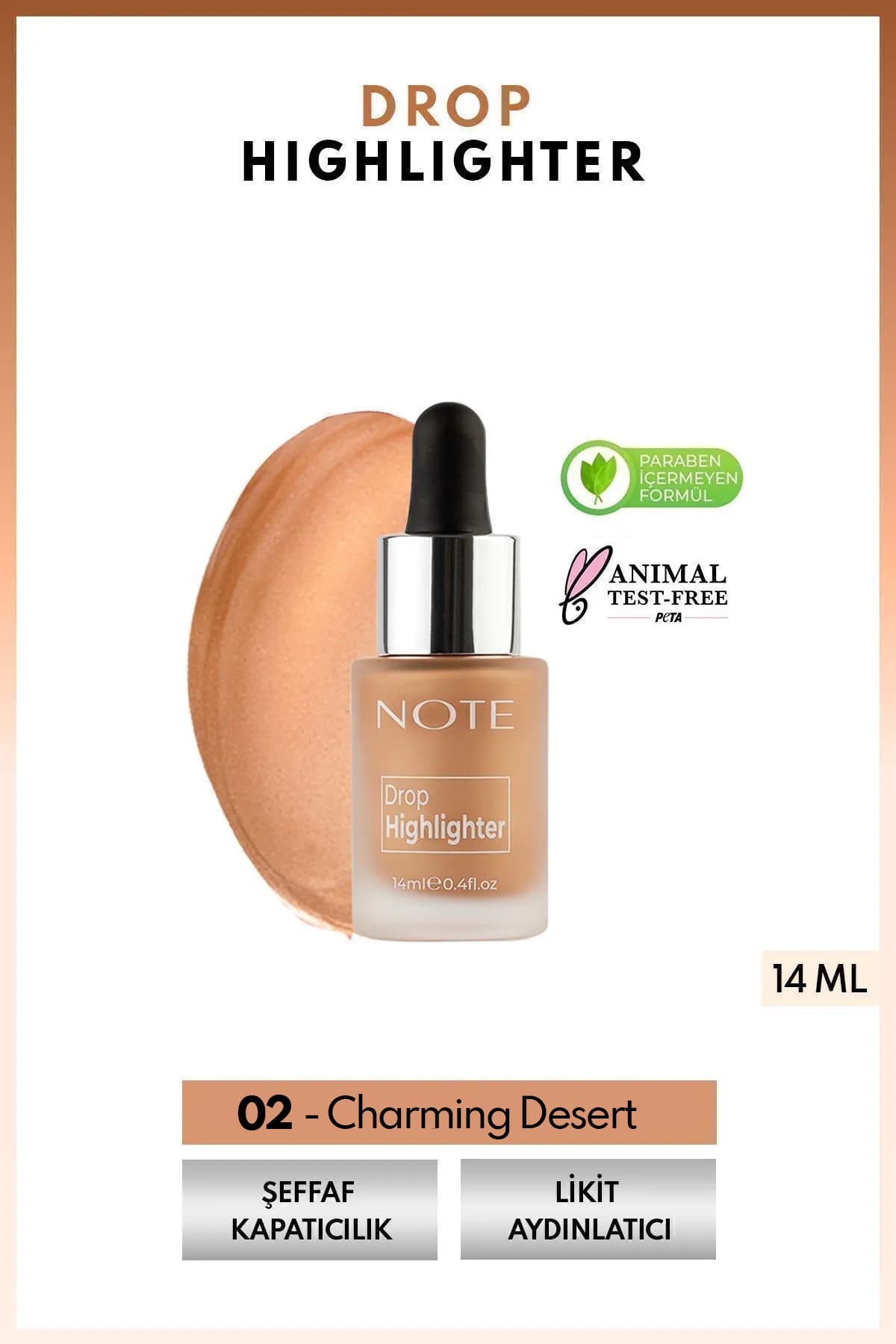 هایلایتر مایع درخشان Note Cosmetics Drop شماره 02 صحرای جذاب هایلایتر مایع درخشان Note Cosmetics Drop شماره 02 صحرای جذاب
