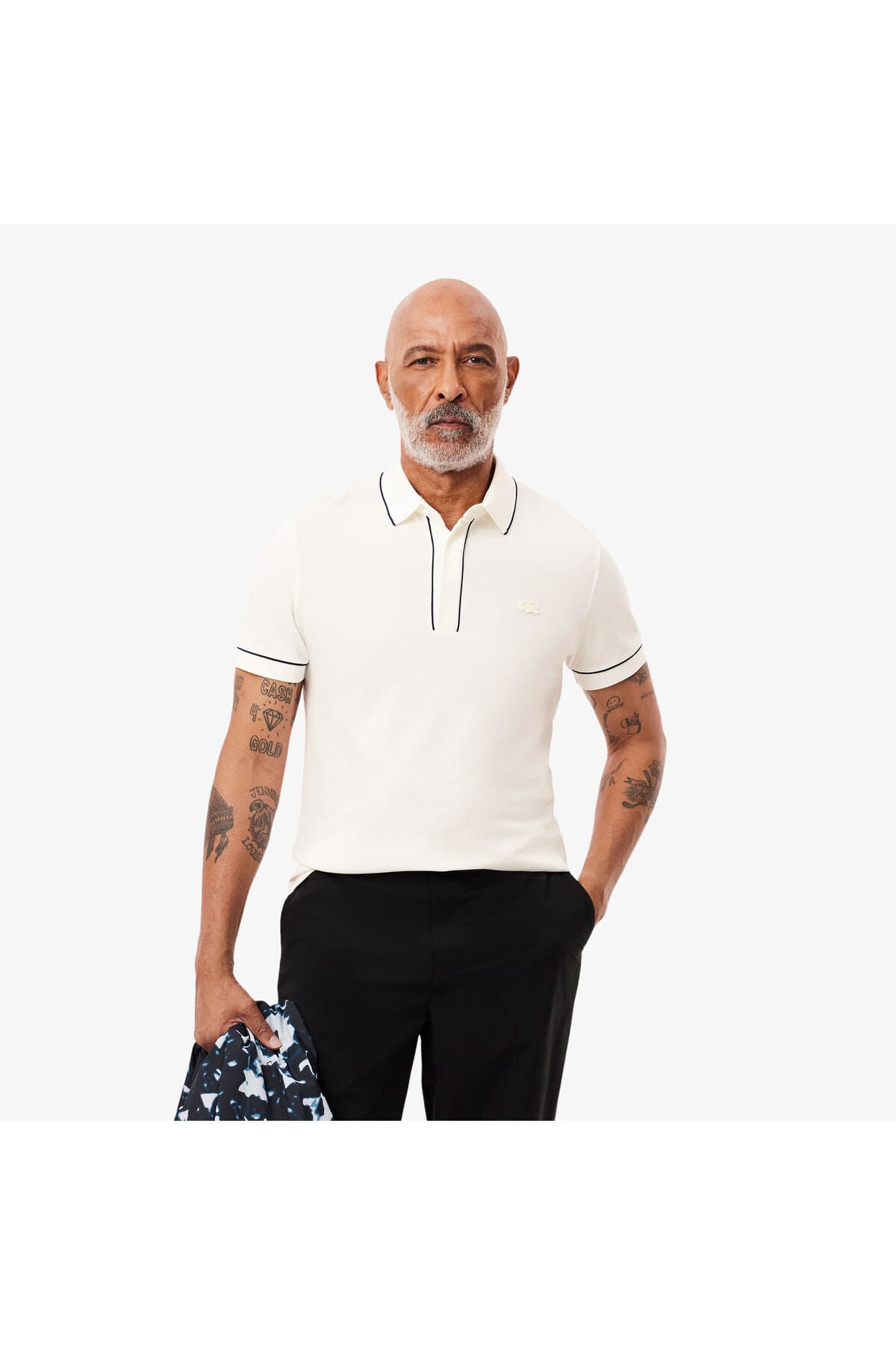 پولوشرت مردانه Lacoste نخی ارگانیک سفید Paris فیت معمولی پولوشرت مردانه Lacoste نخی ارگانیک سفید Paris فیت معمولی