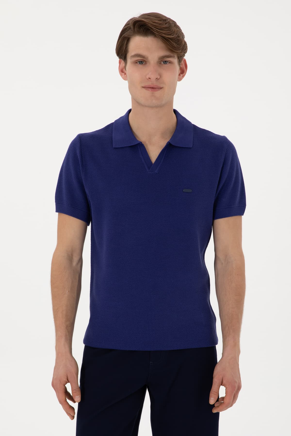 تیشرت مردانه U.S. Polo Assn. اسلیم فیت یقه پولو سرمهای روشن مدل 50299409-VR059 تیشرت مردانه U.S. Polo Assn. اسلیم فیت یقه پولو سرمهای روشن مدل 50299409-VR059