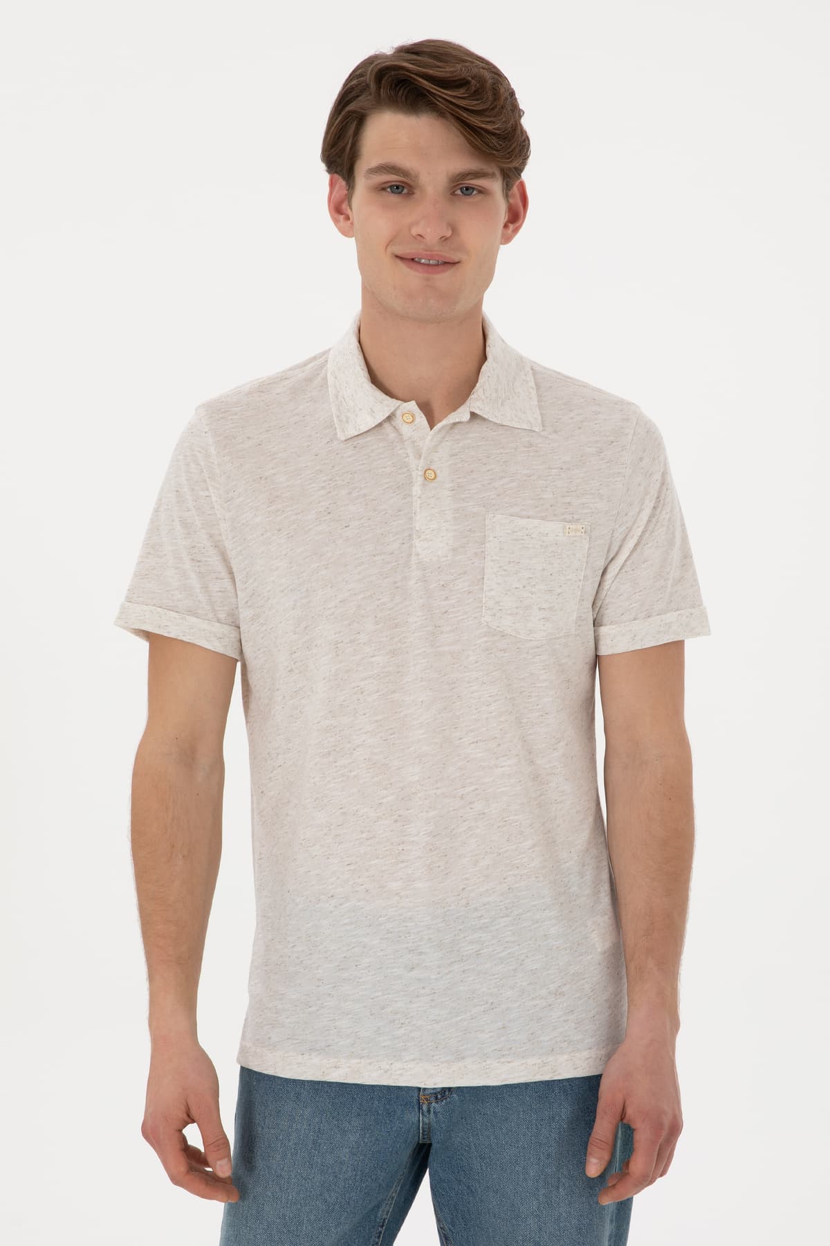 تیشرت مردانه U.S. Polo Assn. فیت معمولی یقه پولو کرم مدل 50299752-VR071 تیشرت مردانه U.S. Polo Assn. فیت معمولی یقه پولو کرم مدل 50299752-VR071