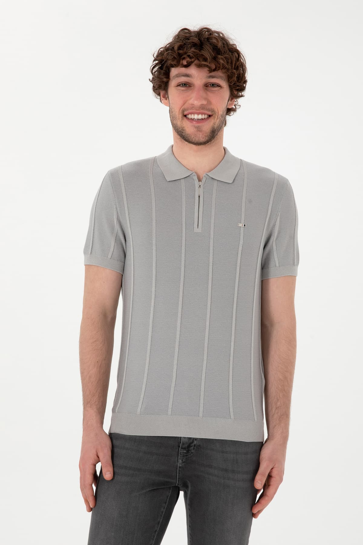 تیشرت مردانه U.S. Polo Assn. فیت اسلیم یقه پولو خاکستری روشن مدل 50306457-VR001 تیشرت مردانه U.S. Polo Assn. فیت اسلیم یقه پولو خاکستری روشن مدل 50306457-VR001