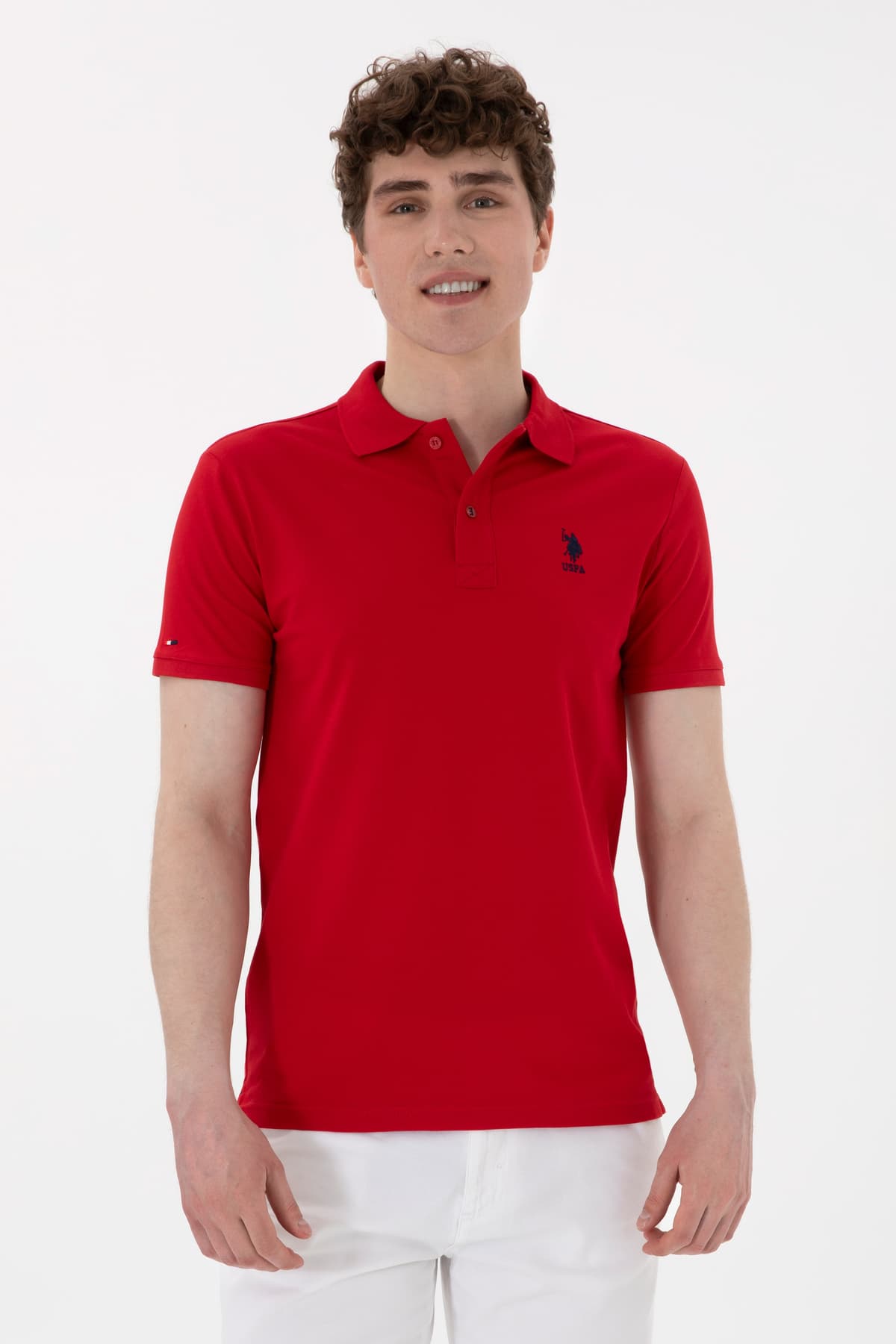 تیشرت مردانه U.S. Polo Assn. اسلیم فیت یقه پولو قرمز بیسیک مدل 50298011-VR030 تیشرت مردانه U.S. Polo Assn. اسلیم فیت یقه پولو قرمز بیسیک مدل 50298011-VR030