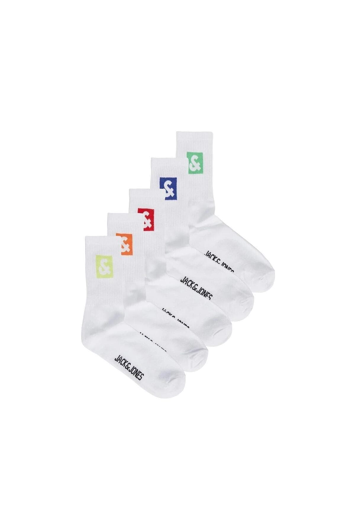 جوراب تنیس مردانه Jack & Jones لوگودار بسته 5 عددی سفید مدل 12241119 Jacdan جوراب تنیس مردانه Jack & Jones لوگودار بسته 5 عددی سفید مدل 12241119 Jacdan