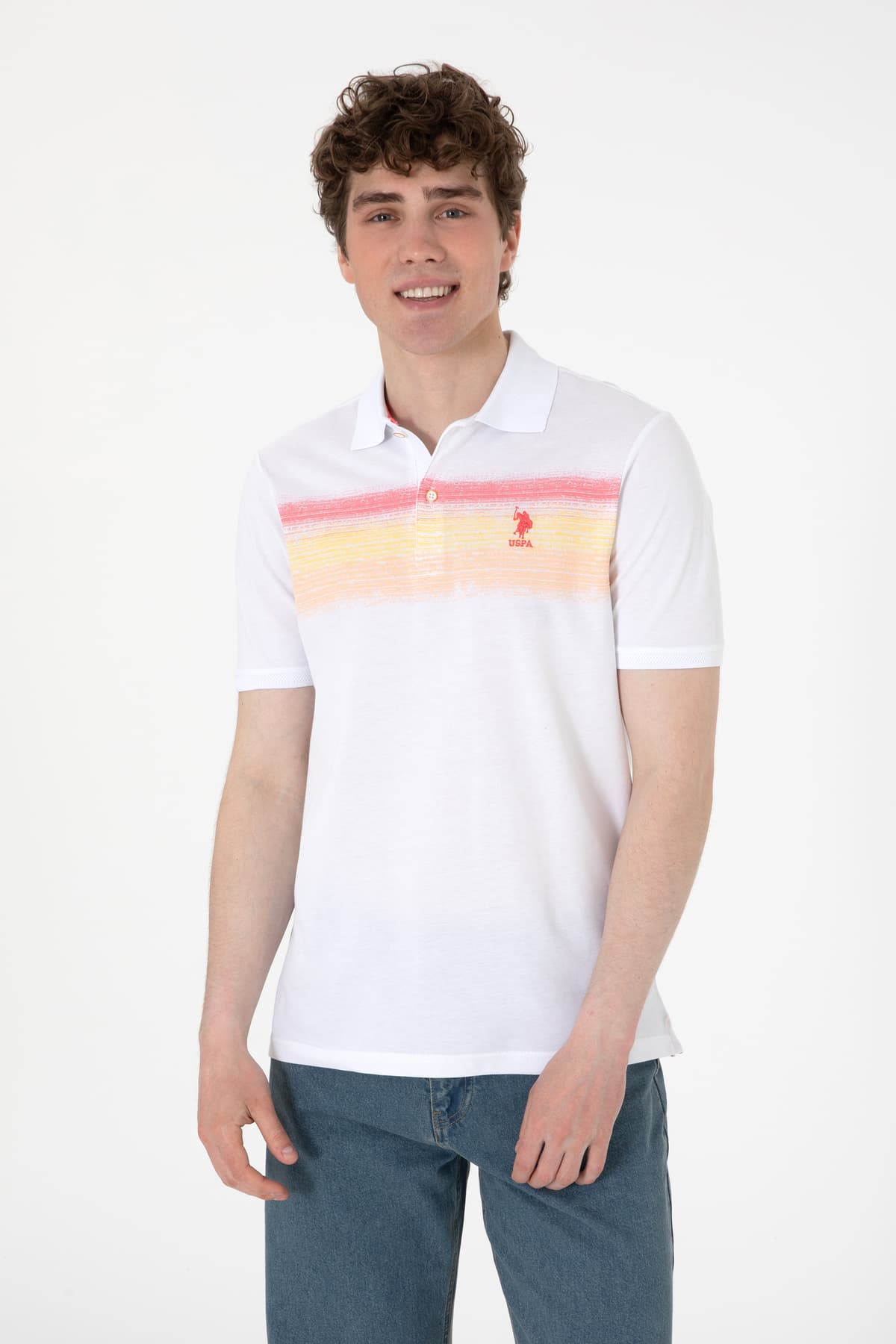 تیشرت مردانه U.S. Polo Assn. فیت معمولی یقه پولو نارنجی مدل 50300365-VR202 تیشرت مردانه U.S. Polo Assn. فیت معمولی یقه پولو نارنجی مدل 50300365-VR202