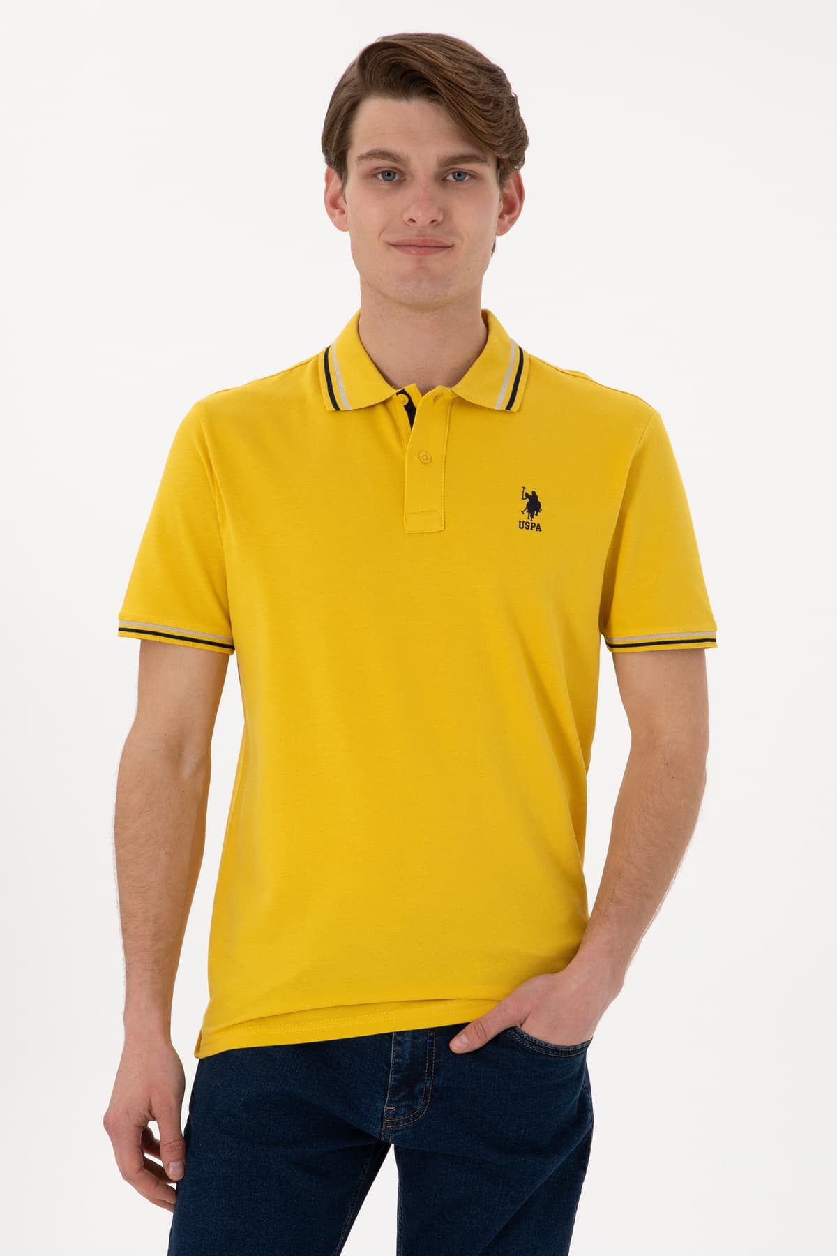 تیشرت مردانه U.S. Polo Assn. یقه پولو فیت معمولی زرد مدل 50306011-VR094 تیشرت مردانه U.S. Polo Assn. یقه پولو فیت معمولی زرد مدل 50306011-VR094