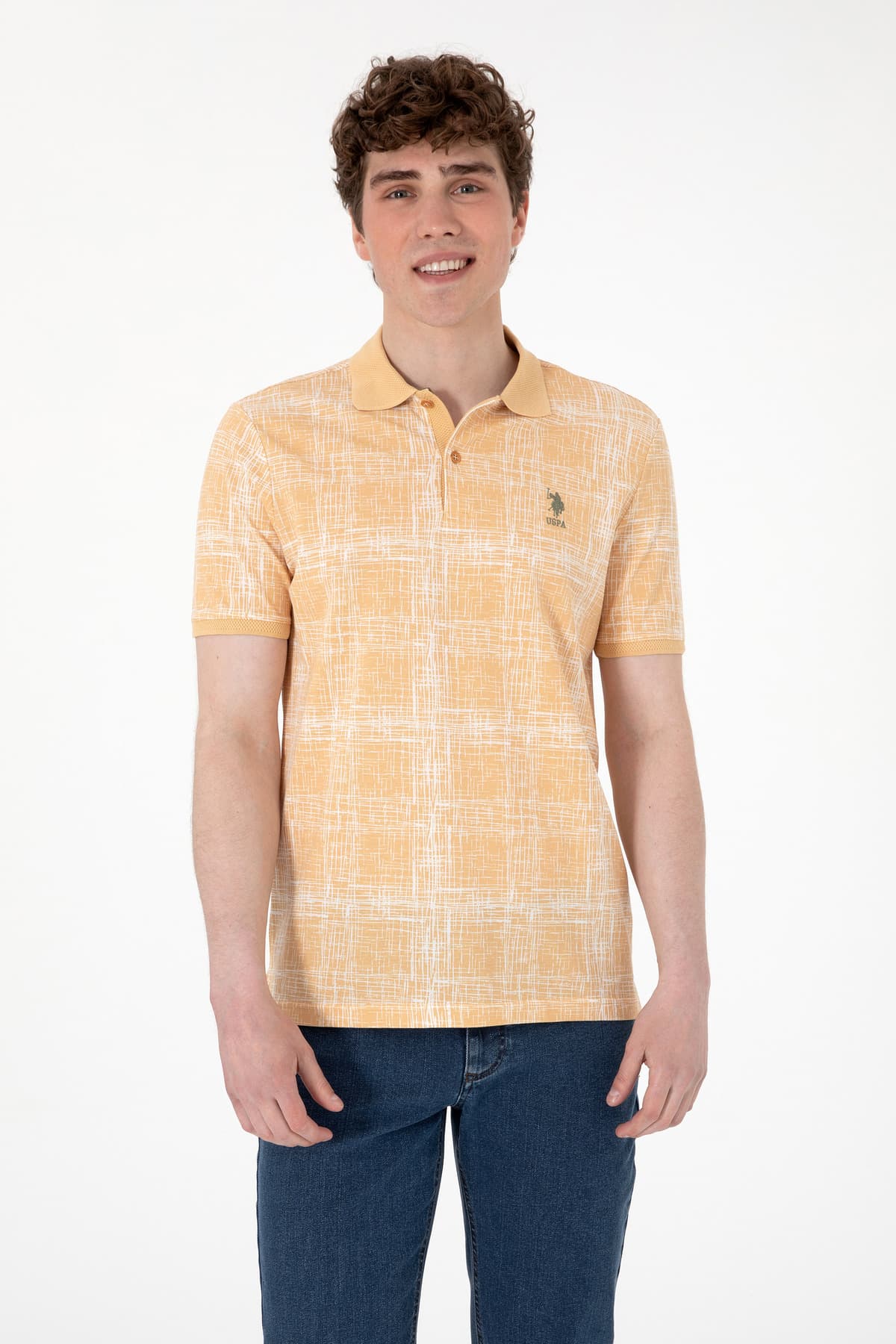 تیشرت مردانه U.S. Polo Assn. فیت معمولی یقه پولو بژ طرحدار مدل 50299641-VR011 تیشرت مردانه U.S. Polo Assn. فیت معمولی یقه پولو بژ طرحدار مدل 50299641-VR011