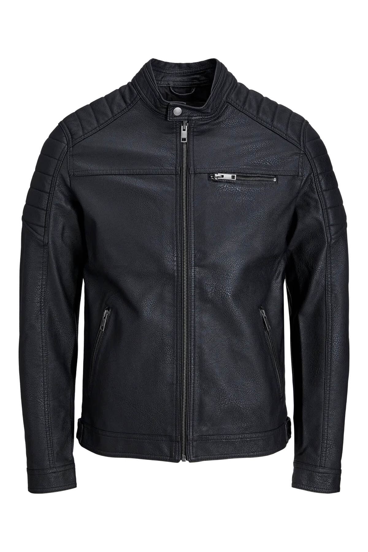 ژاکت مردانه Jack & Jones چرمی مشکی مدل Jjerocky 12147218 ژاکت مردانه Jack & Jones چرمی مشکی مدل Jjerocky 12147218