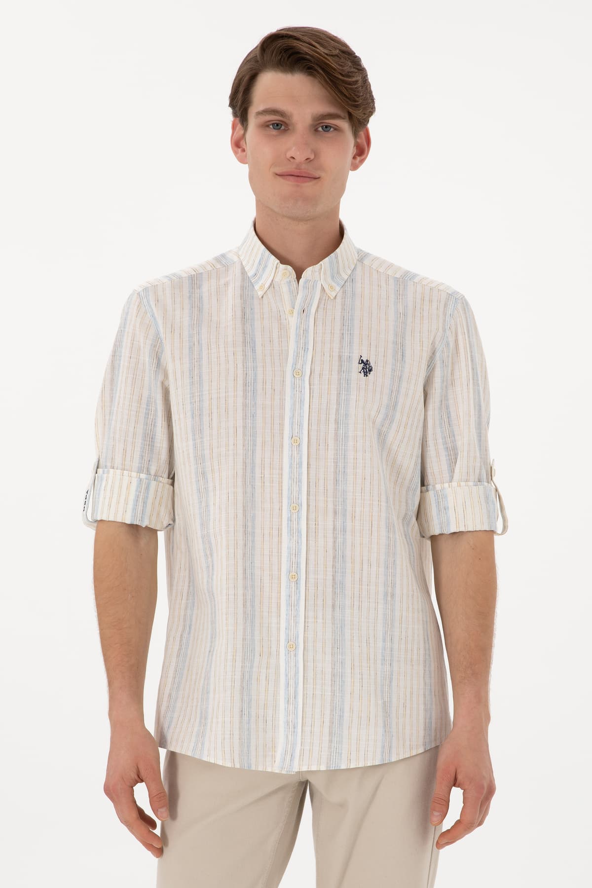 پیراهن مردانه U.S. Polo Assn. سفید آستینبلند مدل 50306289-VR013 پیراهن مردانه U.S. Polo Assn. سفید آستینبلند مدل 50306289-VR013
