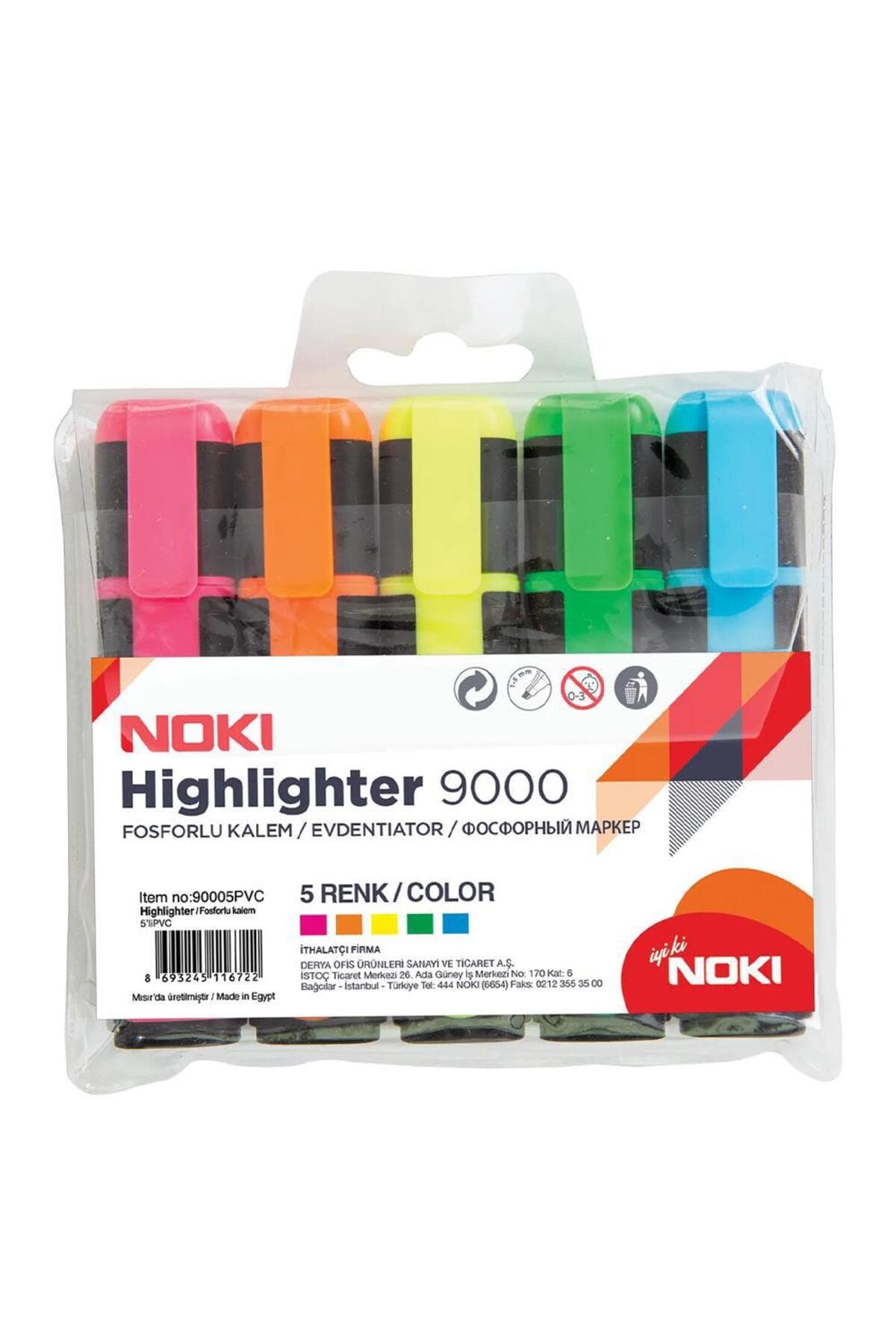 ماژیک هایلایتر Noki بسته 5 عددی رنگهای مختلط مدل 90005 ماژیک هایلایتر Noki بسته 5 عددی رنگهای مختلط مدل 90005