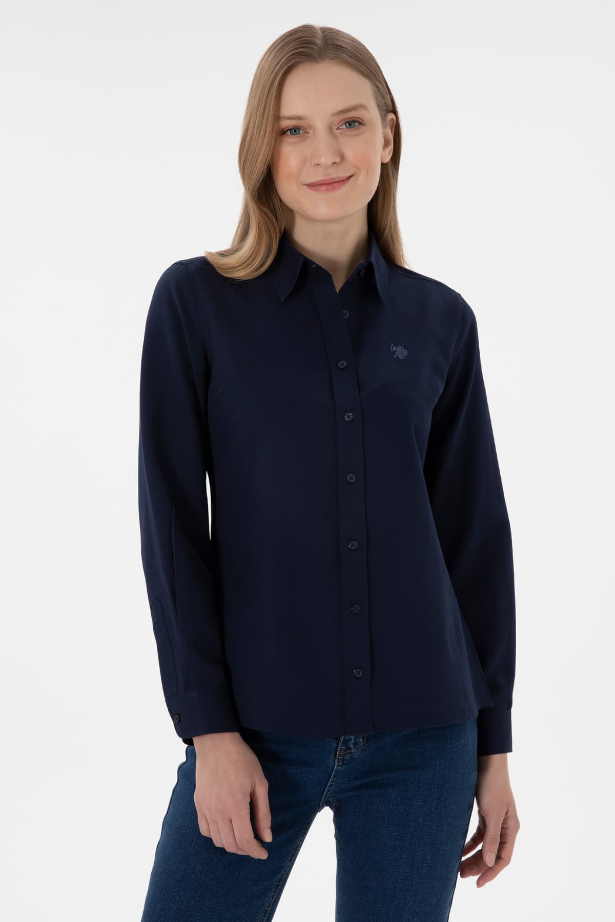 پیراهن زنانه U.S. Polo Assn. سفید آستینبلند بیسیک مدل 50324791-VR013 پیراهن زنانه U.S. Polo Assn. سفید آستینبلند بیسیک مدل 50324791-VR013