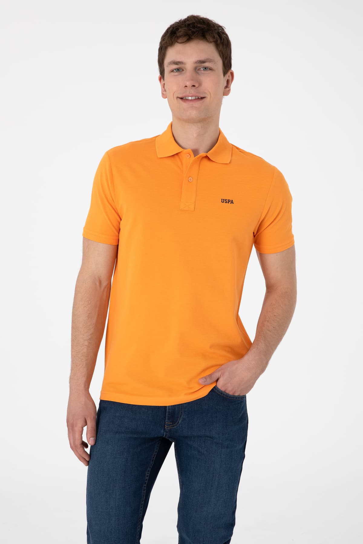 تیشرت مردانه U.S. Polo Assn. فیت معمولی یقه پولو نارنجی بیسیک مدل 50306007-VR051 تیشرت مردانه U.S. Polo Assn. فیت معمولی یقه پولو نارنجی بیسیک مدل 50306007-VR051