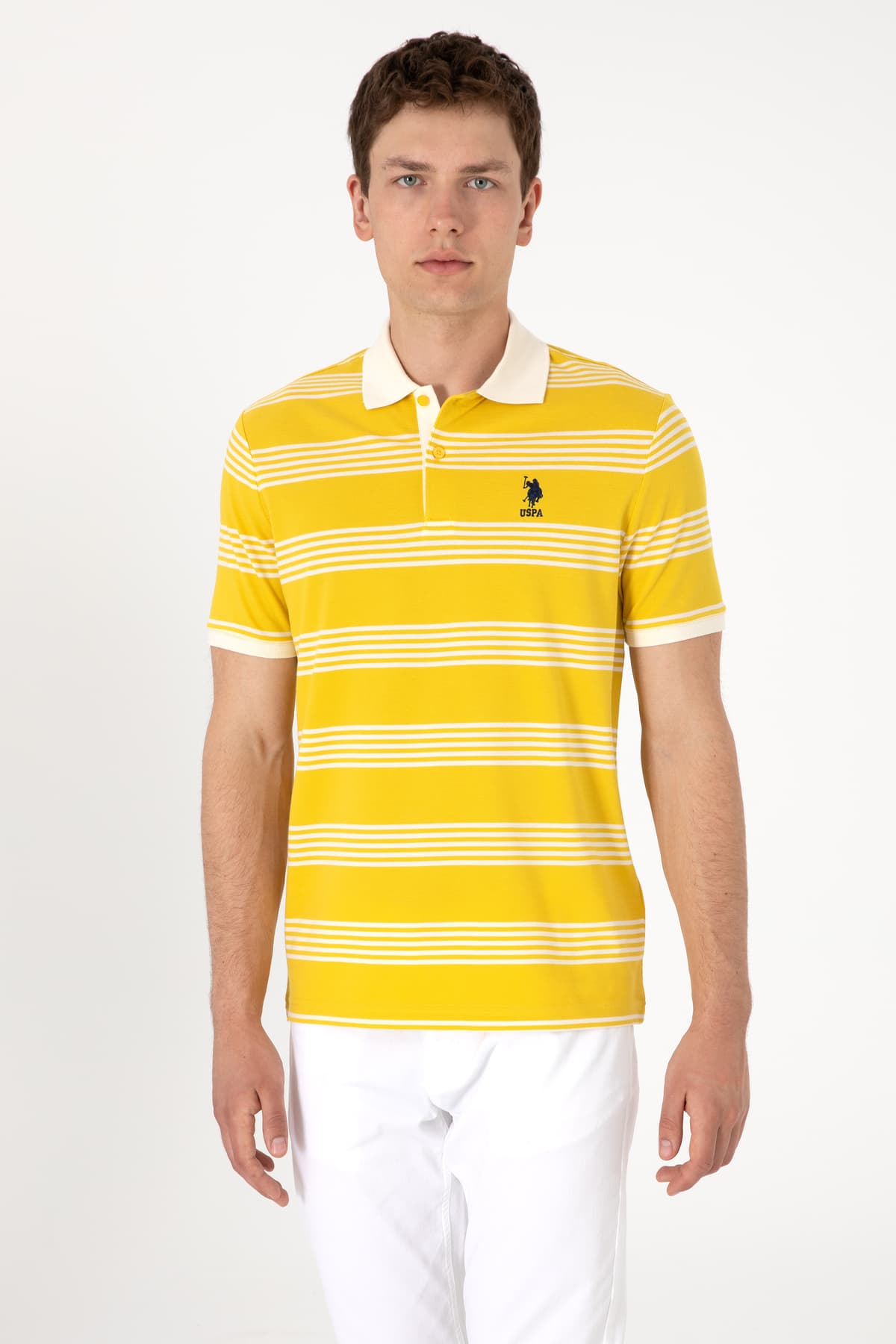 تیشرت مردانه U.S. Polo Assn. فیت معمولی راهراه زرد مدل 50306826-VR094 تیشرت مردانه U.S. Polo Assn. فیت معمولی راهراه زرد مدل 50306826-VR094