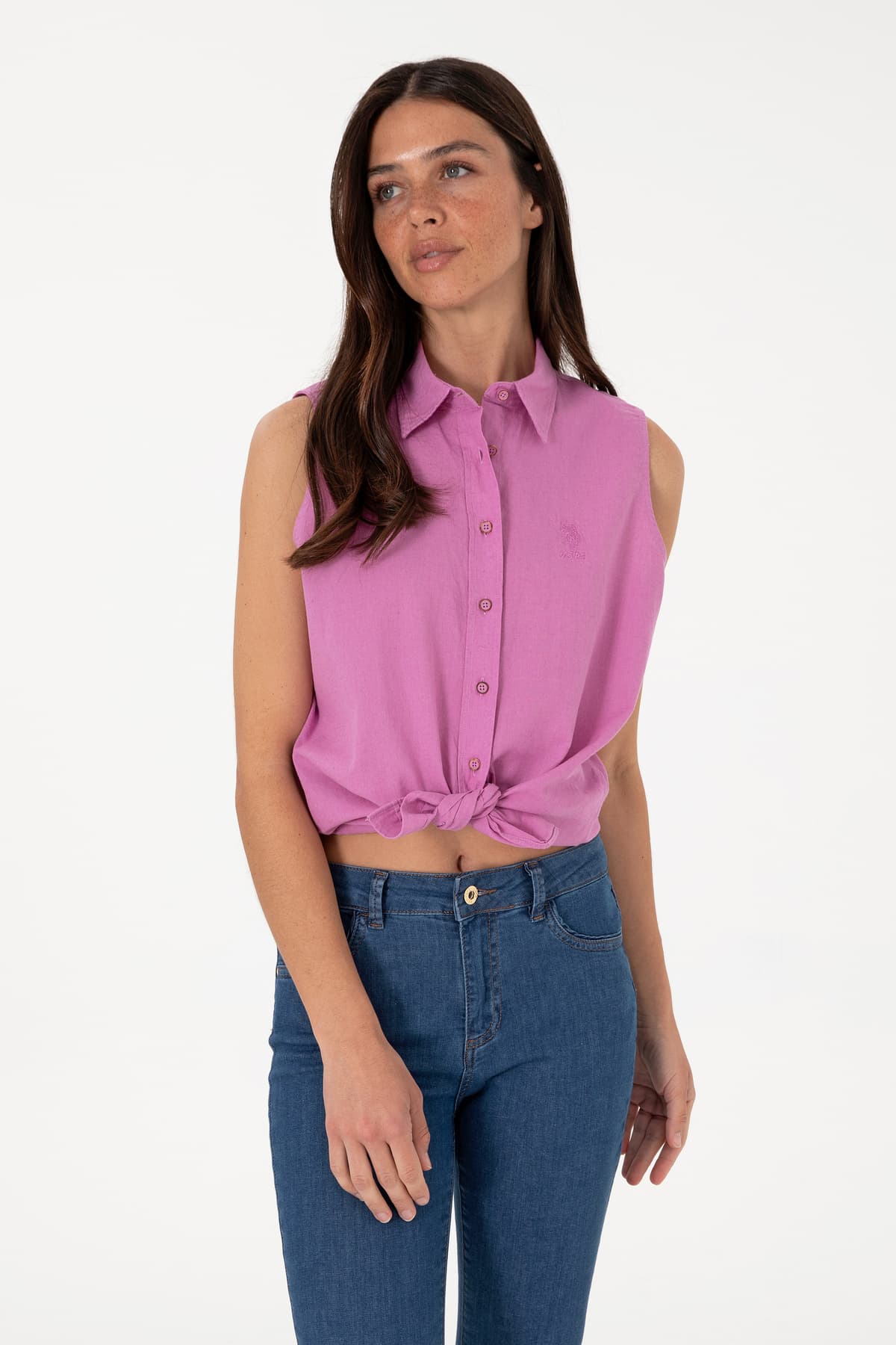 پیراهن زنانه U.S. Polo Assn. آستین کوتاه کتان مخلوط فوشیا مدل 50298111-VR023 پیراهن زنانه U.S. Polo Assn. آستین کوتاه کتان مخلوط فوشیا مدل 50298111-VR023