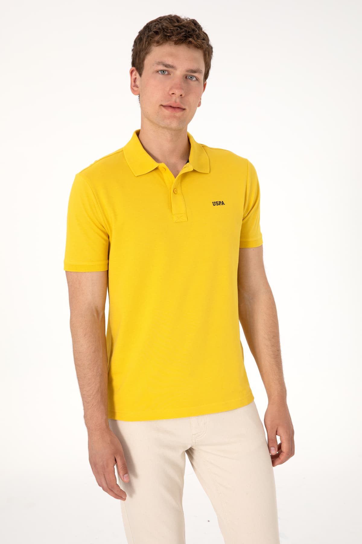 تیشرت مردانه U.S. Polo Assn. فیت معمولی یقه پولو زرد ساده مدل 50306007-VR094 تیشرت مردانه U.S. Polo Assn. فیت معمولی یقه پولو زرد ساده مدل 50306007-VR094